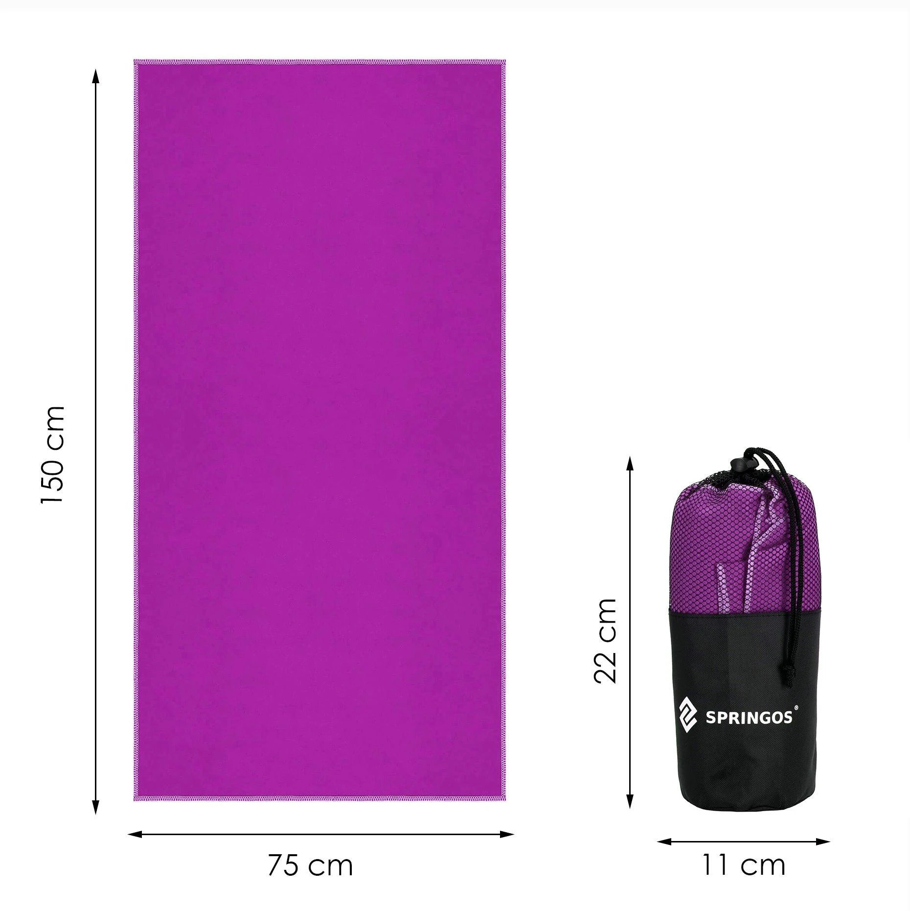 Rankšluostis Springos 75x150 cm mikropluošto violetinis