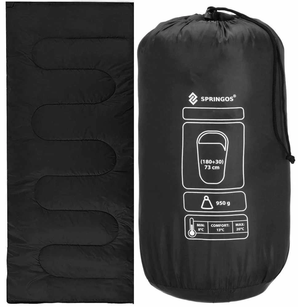 Turistinis miegmaišis Springos CS0044 190x73 cm juodas