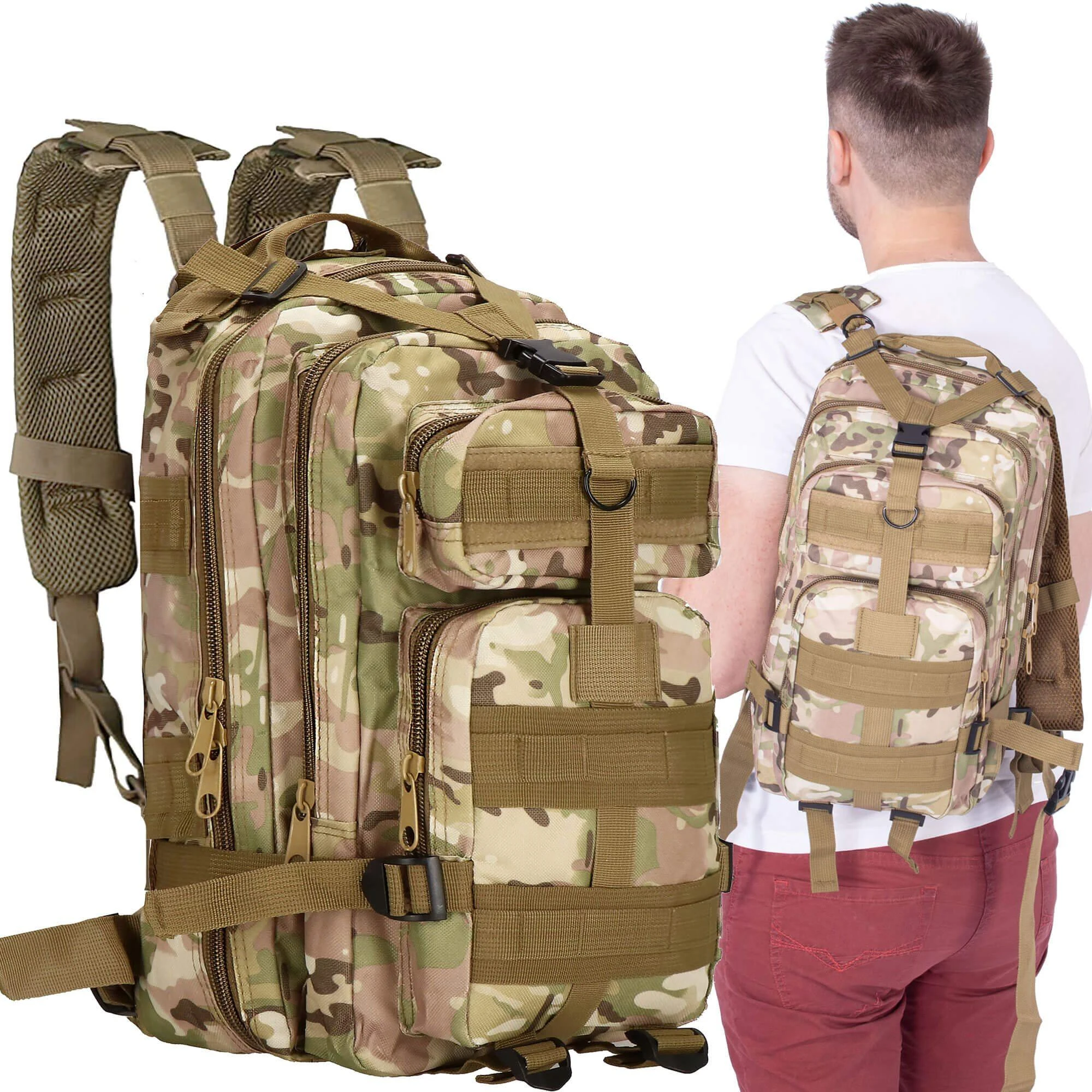 Karinė taktinė kuprinė Springos, 35l, žalia