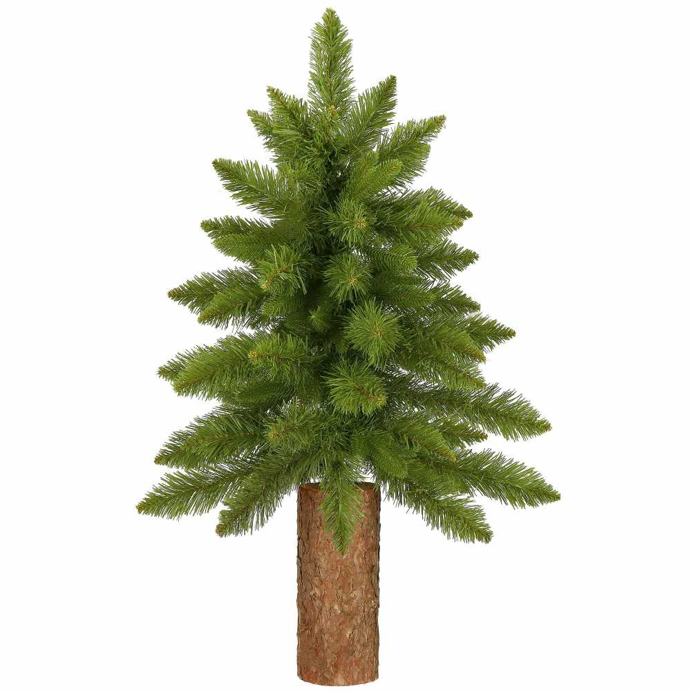 Springos Dirbtinė Kalėdų eglutė ant medinio kamieno, žalia, 90 cm