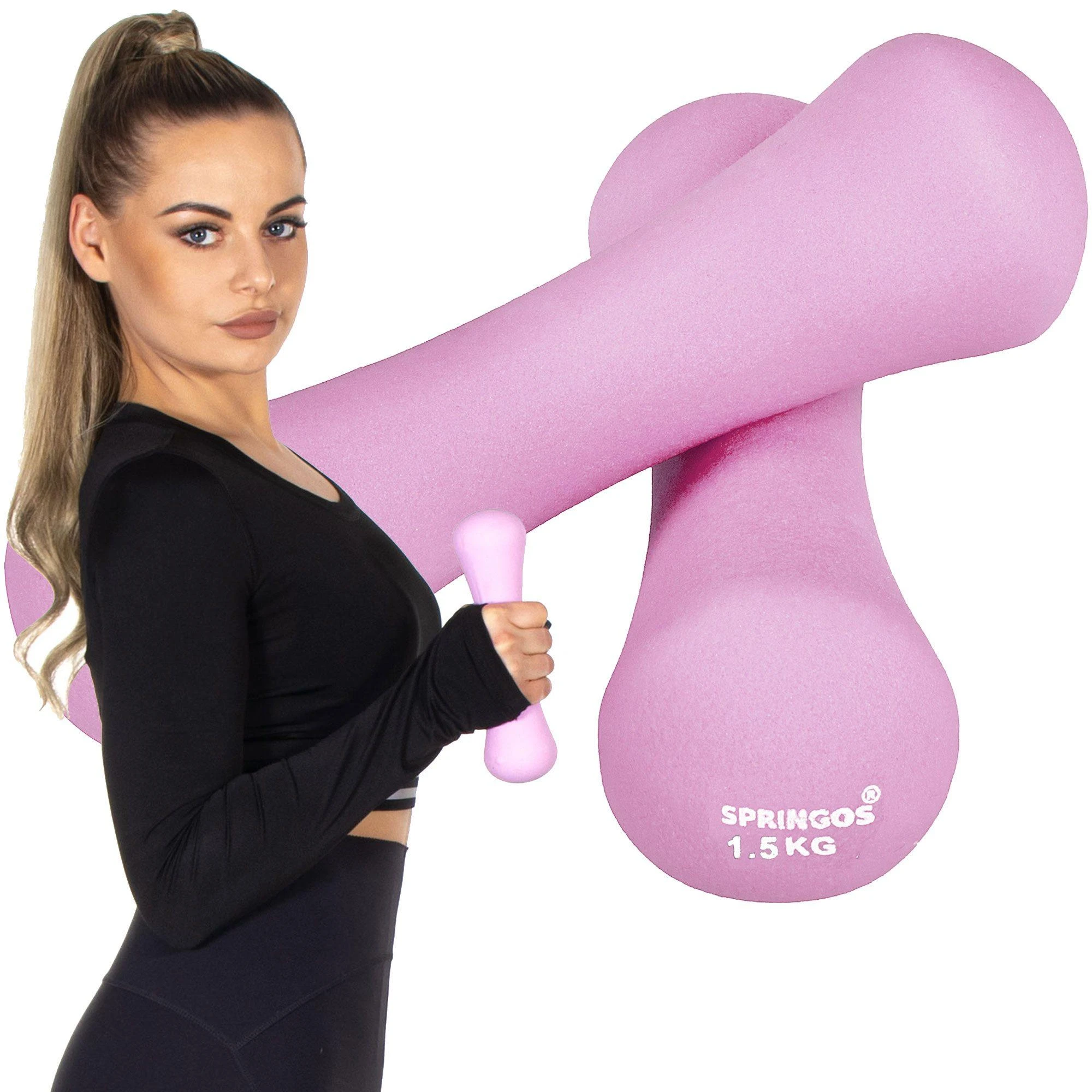 Neopreno hanteliai Springos 2 x 1,5kg