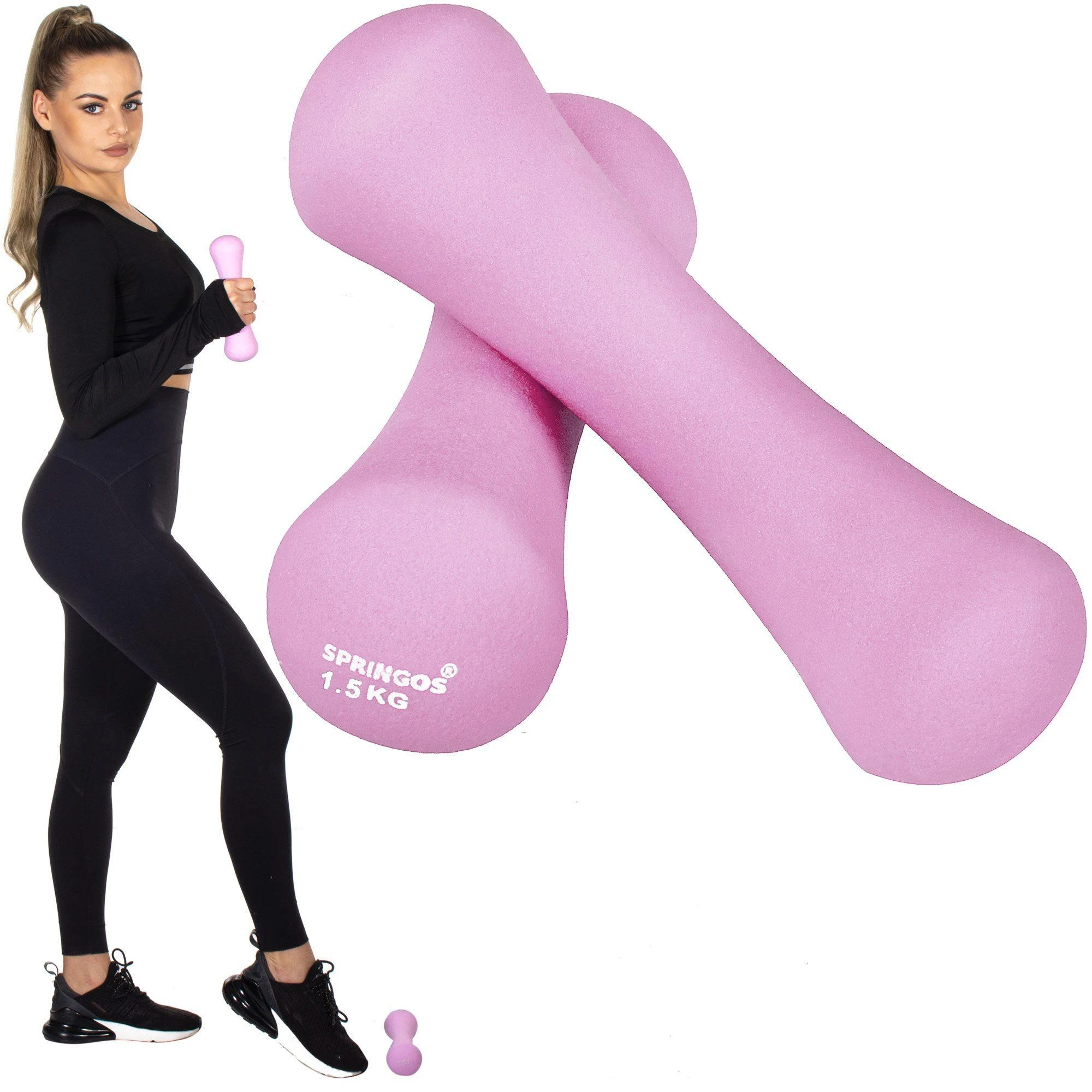 Neopreno hanteliai Springos 2 x 1,5kg