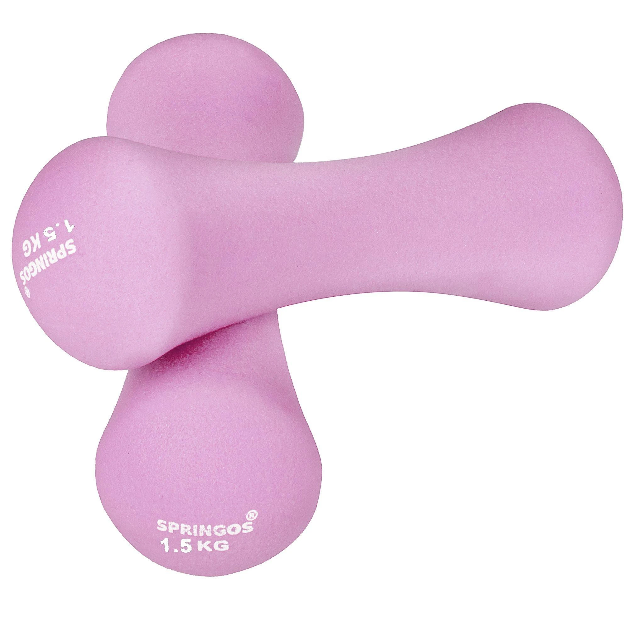 Neopreno hanteliai Springos 2 x 1,5kg