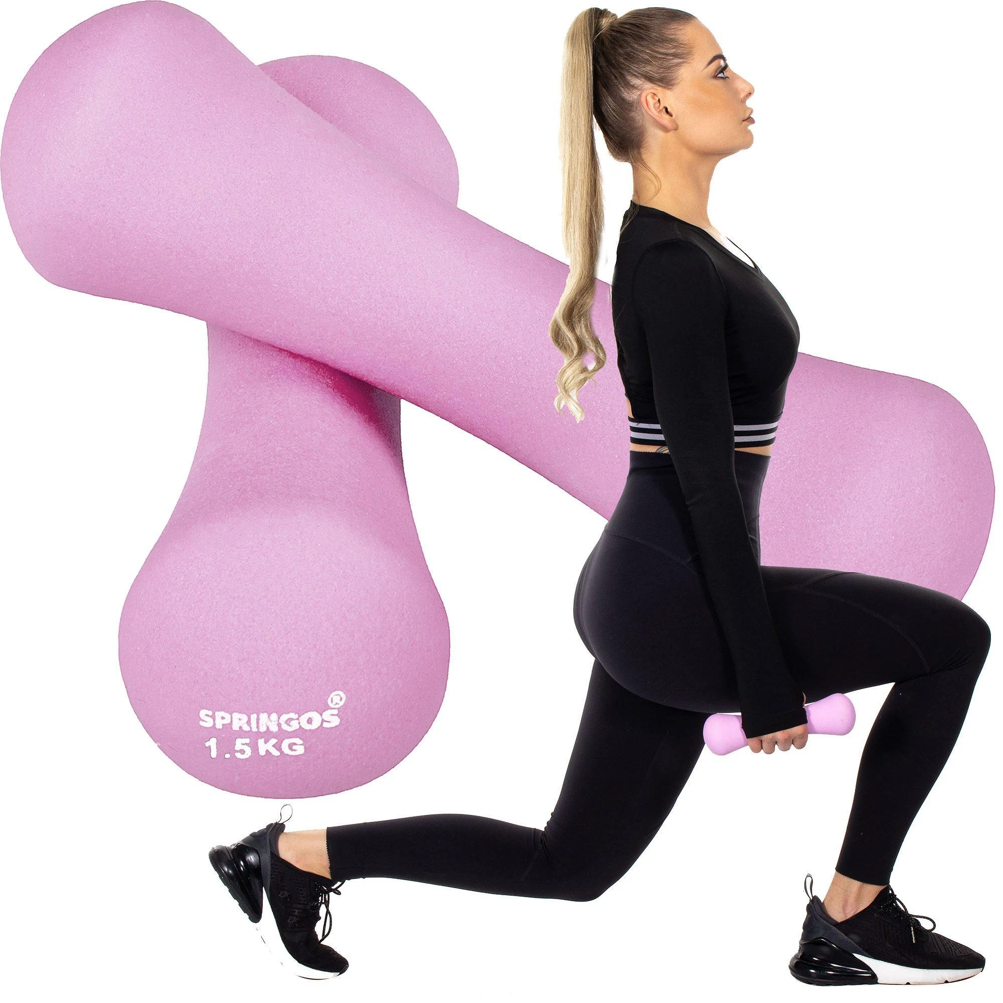 Neopreno hanteliai Springos 2 x 1,5kg