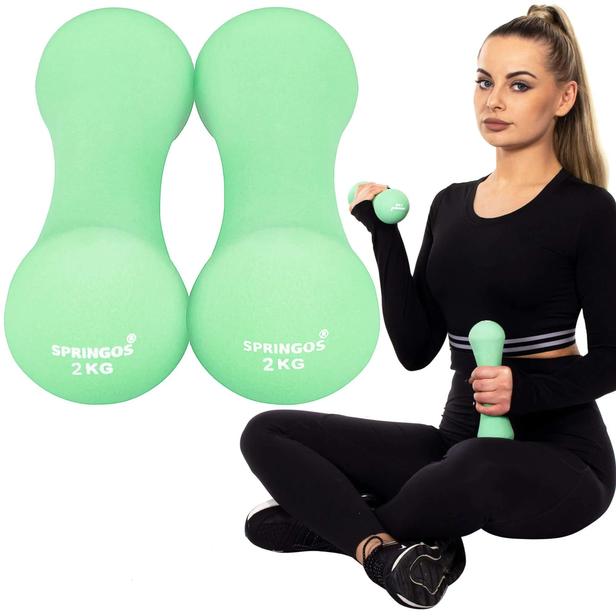 Neopreno hanteliai Springos 2x2 kg