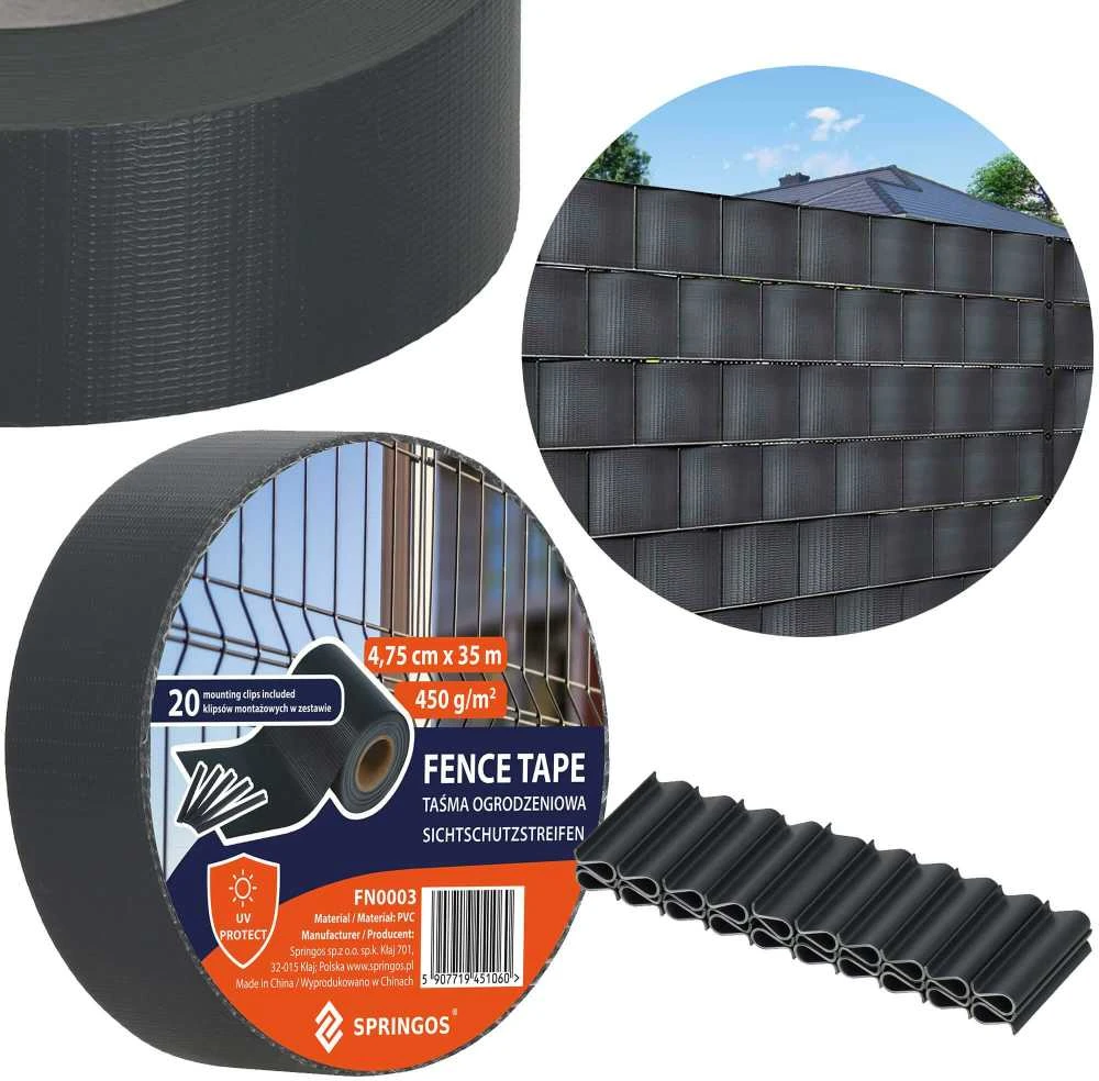 <Span> Springos FN0003 tvoros juosta GRAFITOWA 4,75CMX35M 450g/m2 20 KLIPSÓW