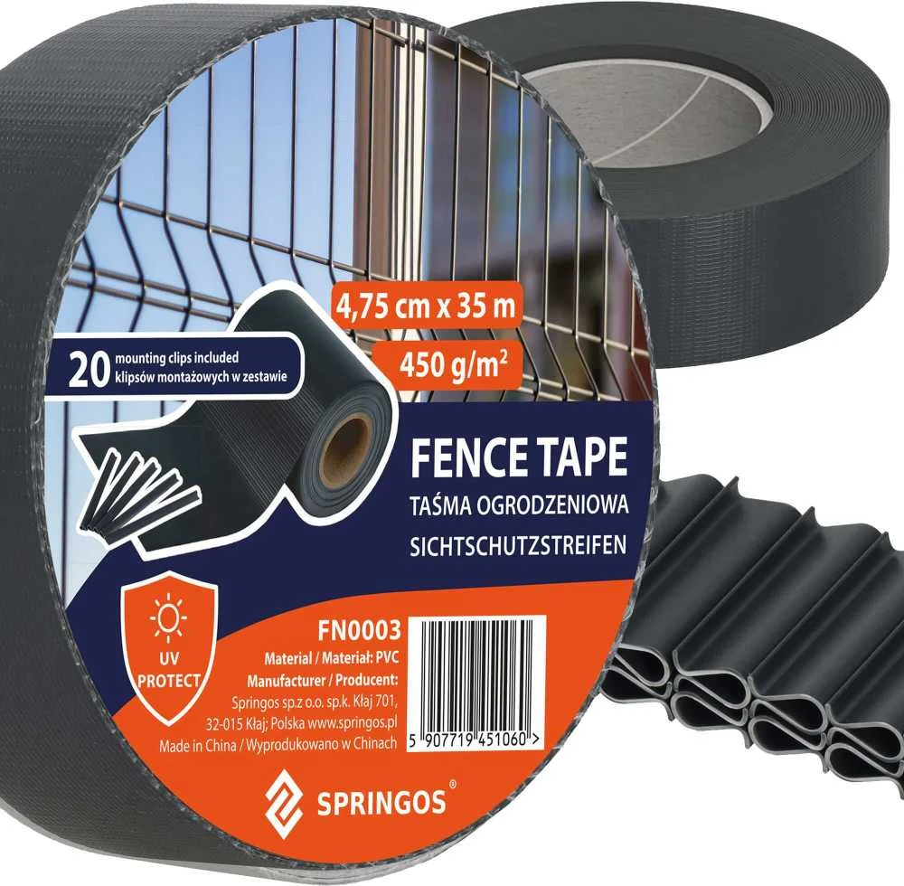 <Span> Springos FN0003 tvoros juosta GRAFITOWA 4,75CMX35M 450g/m2 20 KLIPSÓW