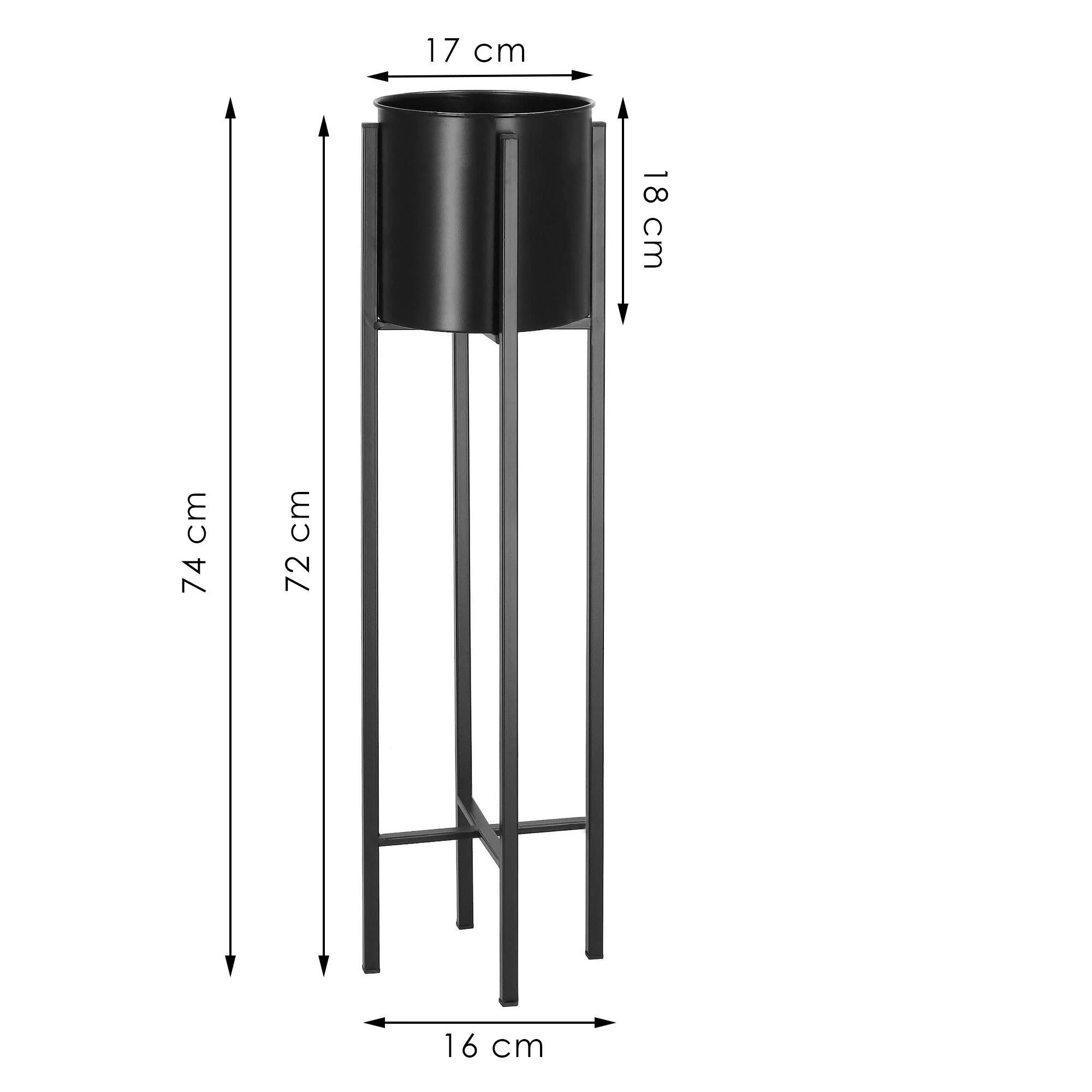 Metalinis gėlių stovas Springos GA0196, 74 cm, juoda