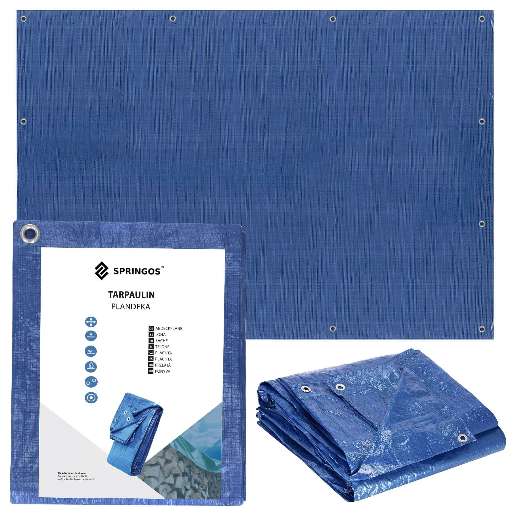 Brezentas Springos 6x9 m mėlynas 60 g/m²