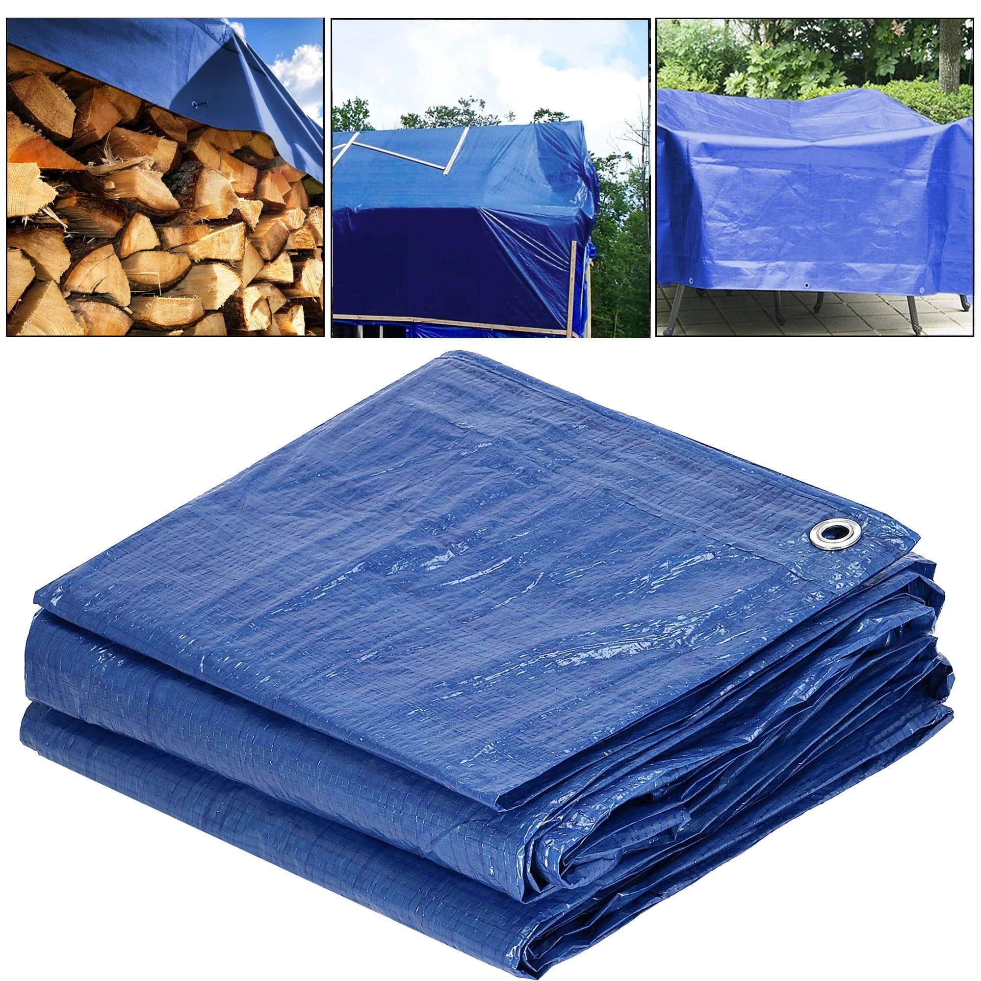 Brezentas Springos 6x9 m mėlynas 60 g/m²