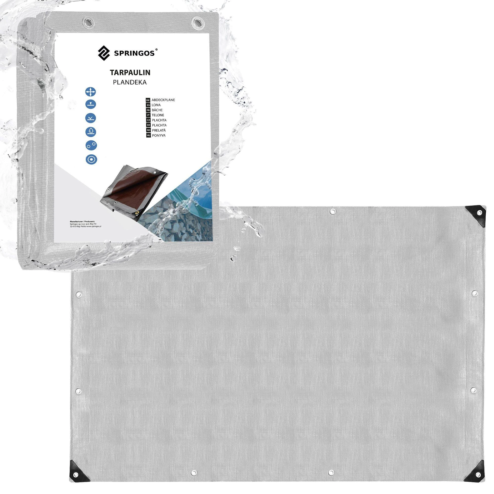 Springos Brezentas 4x5 m pilkas 210 g/m²