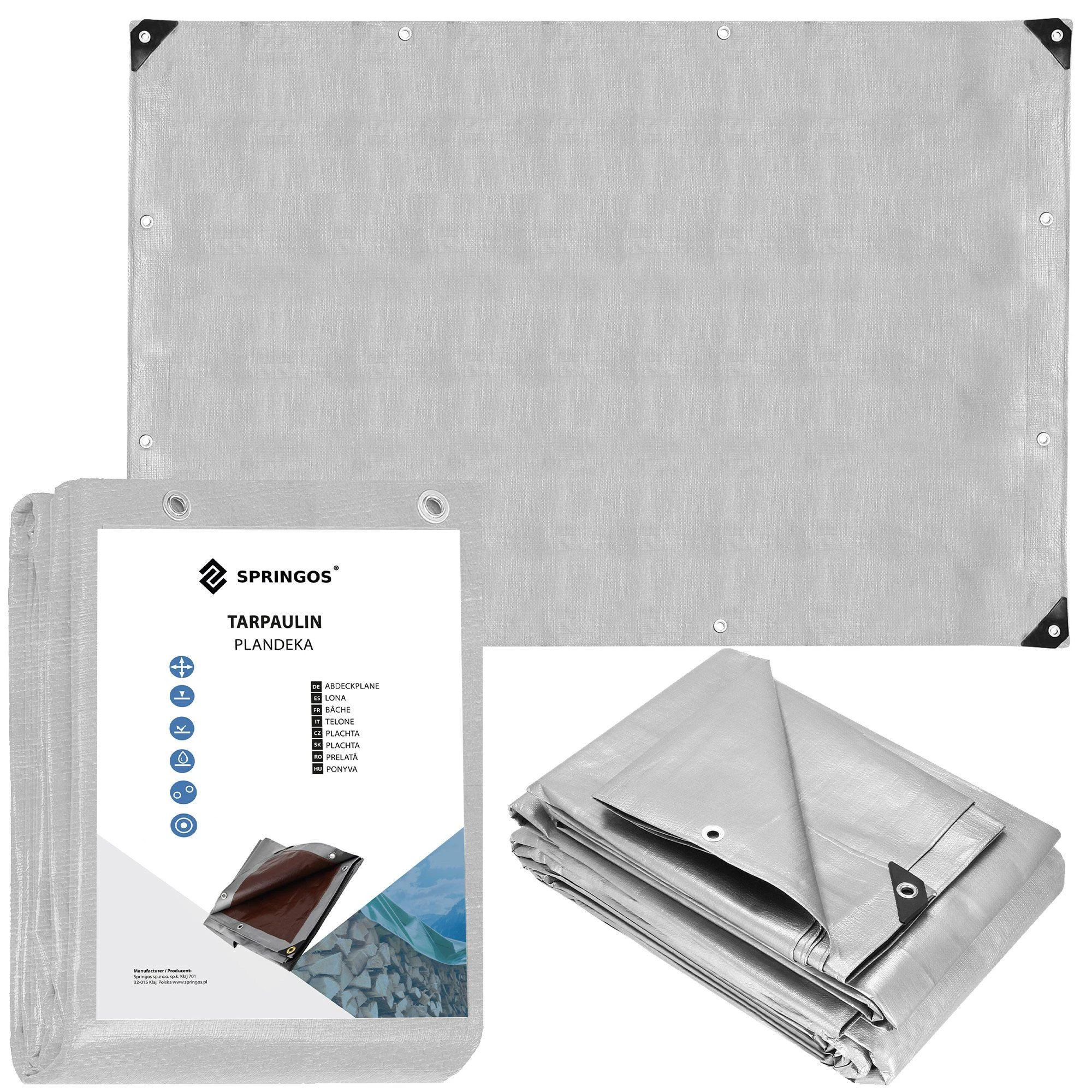 Springos Brezentas 4x5 m pilkas 210 g/m²