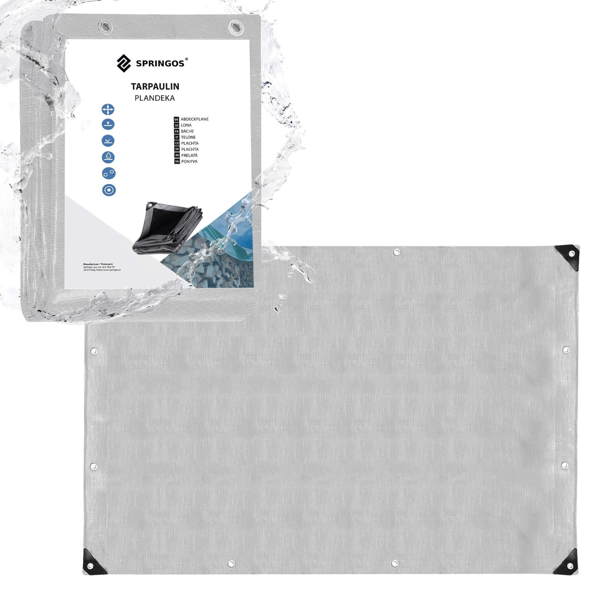 Springos Brezentas 4x5m pilkas 270 g/m²
