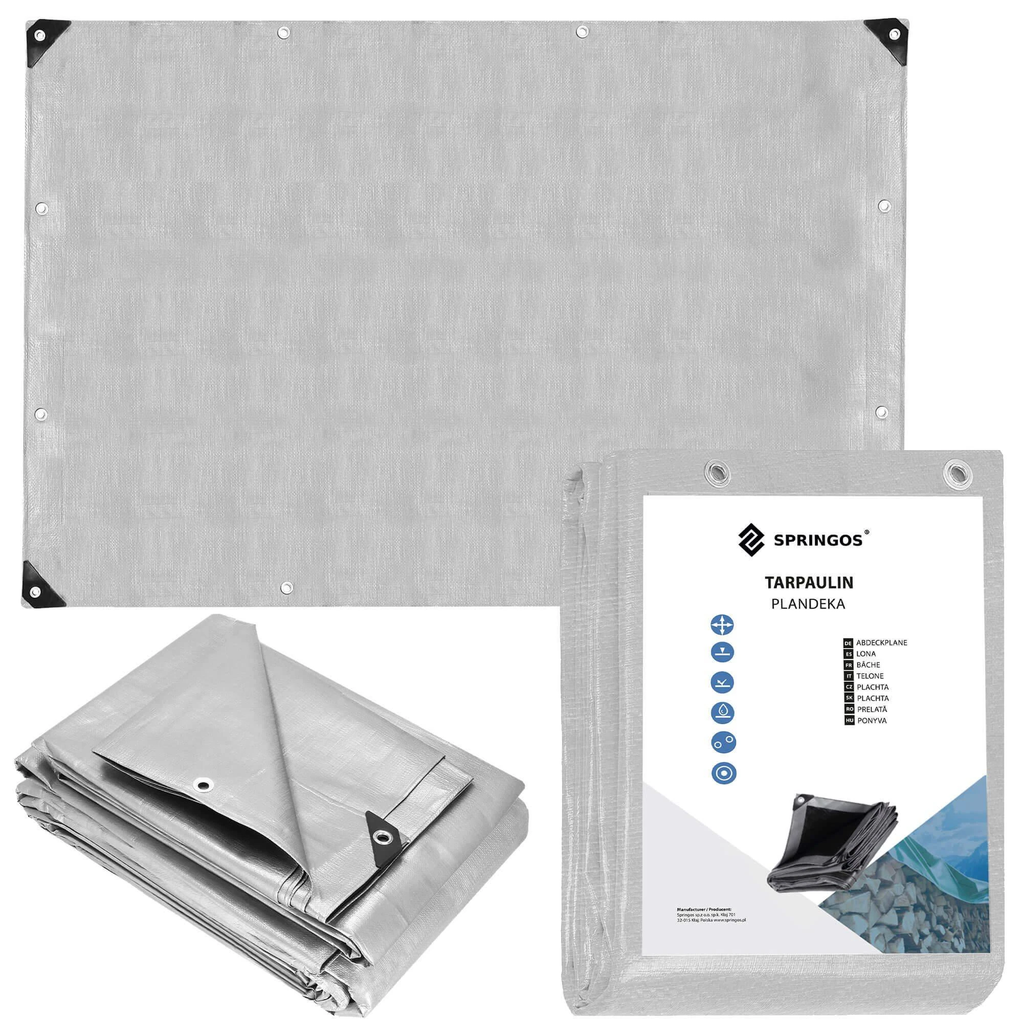 Springos Brezentas 4x5m pilkas 270 g/m²