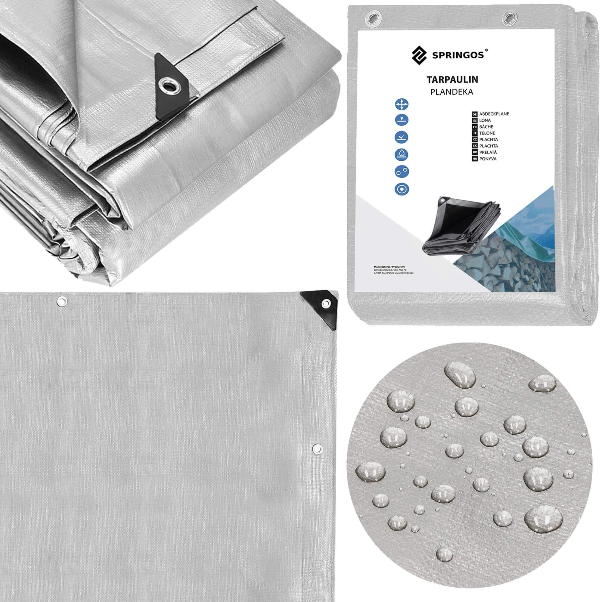 Springos Brezentas 4x5m pilkas 270 g/m²