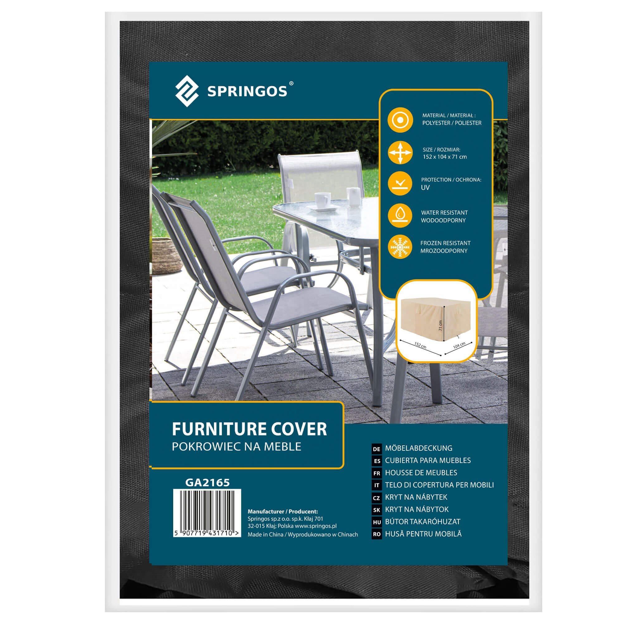 Springos GA2165 POKROWIEC NA MEBLE OGRODOWE 152X104X71 CM