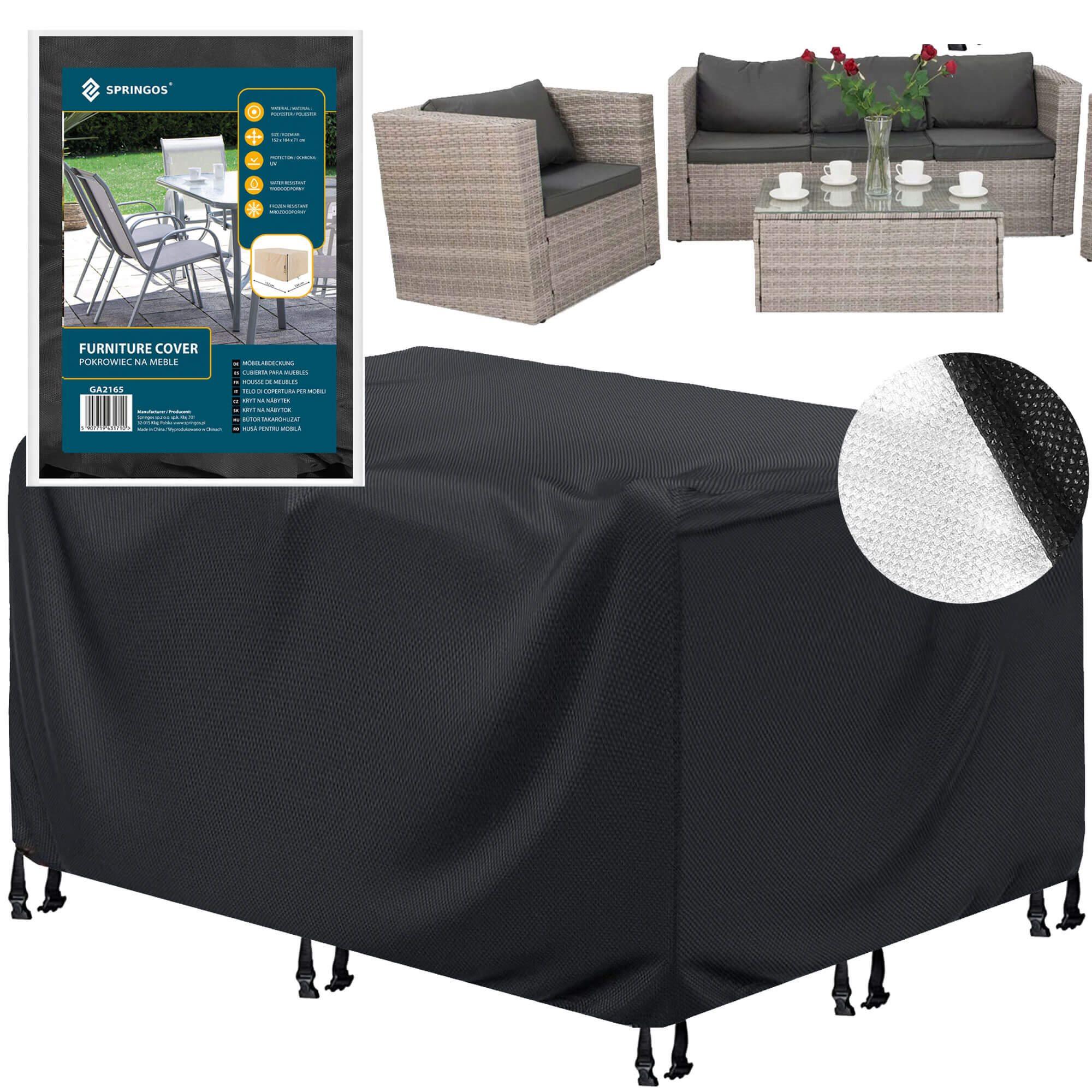 Springos GA2165 POKROWIEC NA MEBLE OGRODOWE 152X104X71 CM
