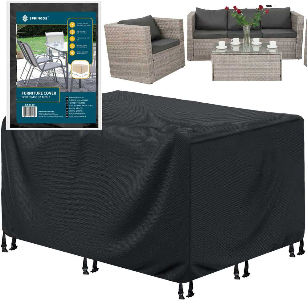 Springos GA2167 POKROWIEC NA MEBLE OGRODOWE 200X160X70 CM