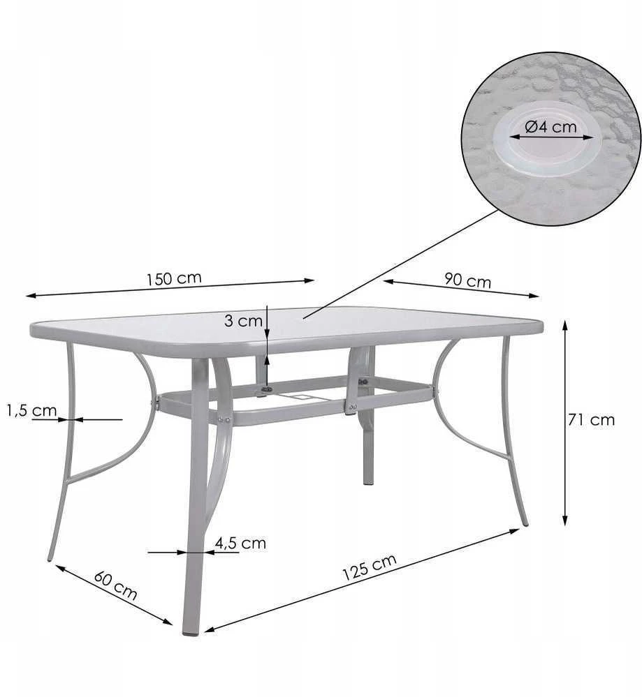 Sodo stalas Springos GF1013 150x90 cm