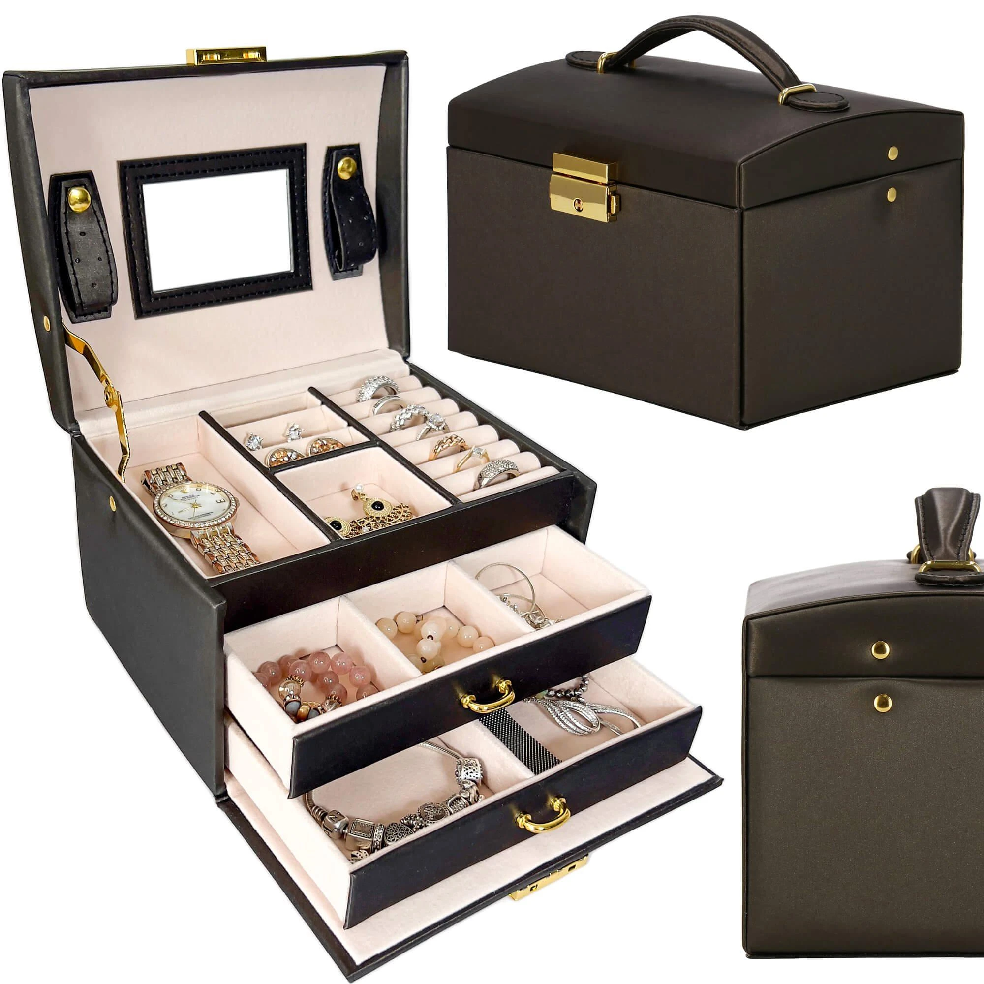 Springos Dėžutė papuošalams Elegance Style Dark Brown