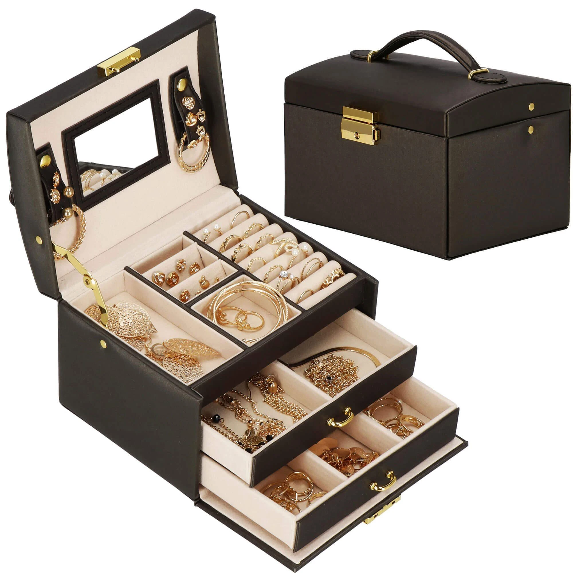 Springos Dėžutė papuošalams Elegance Style Dark Brown