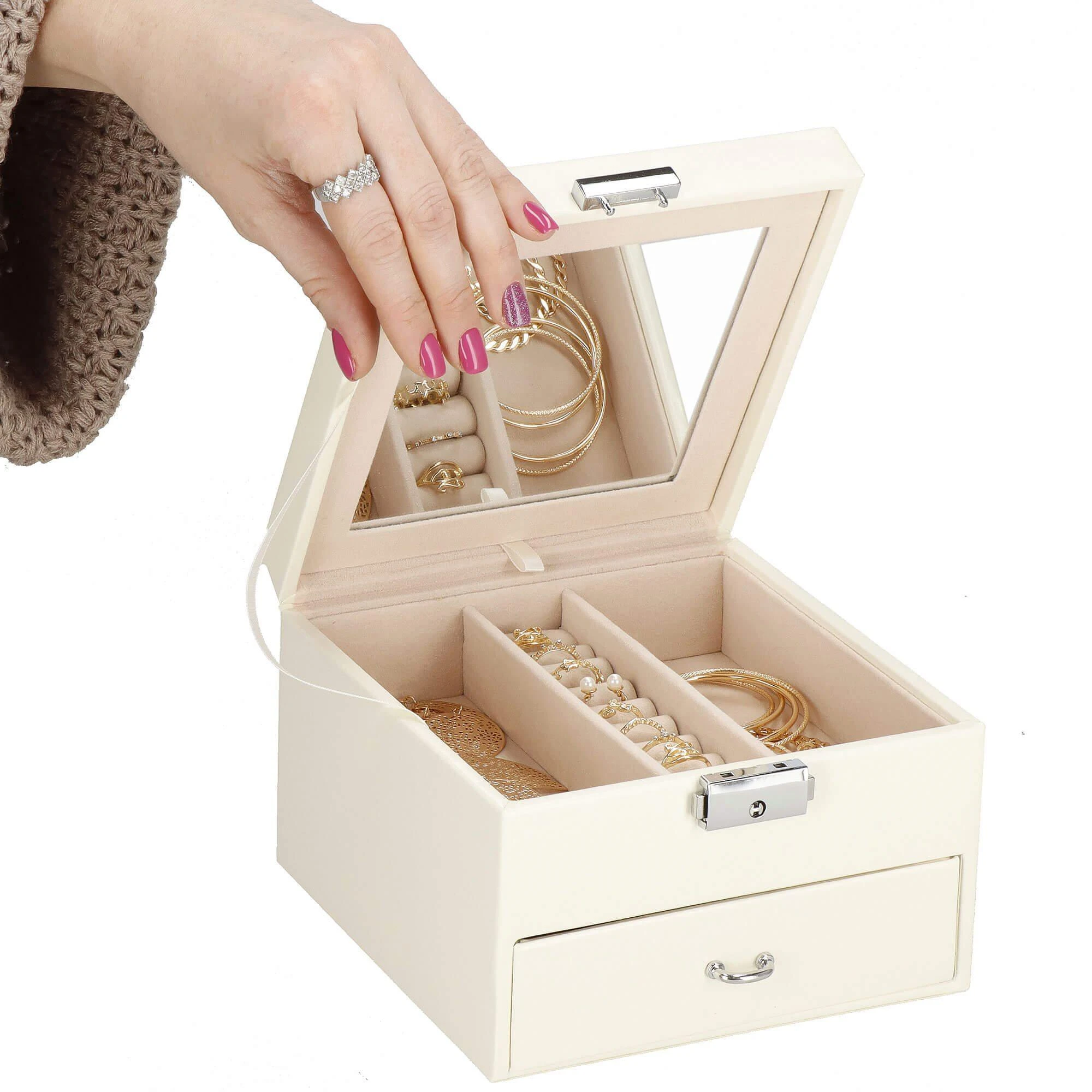 Springos Dėžutė papuošalams Secret Elegance Kreminis