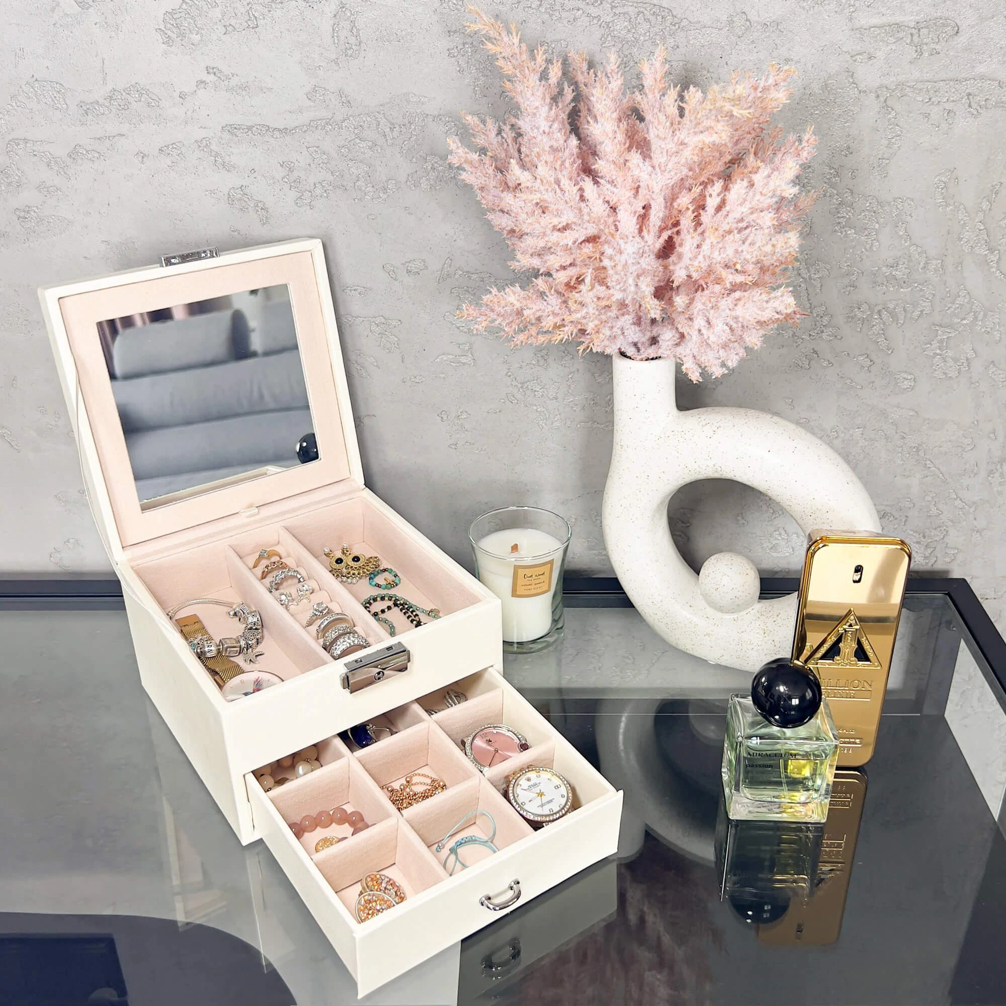 Springos Dėžutė papuošalams Secret Elegance Kreminis