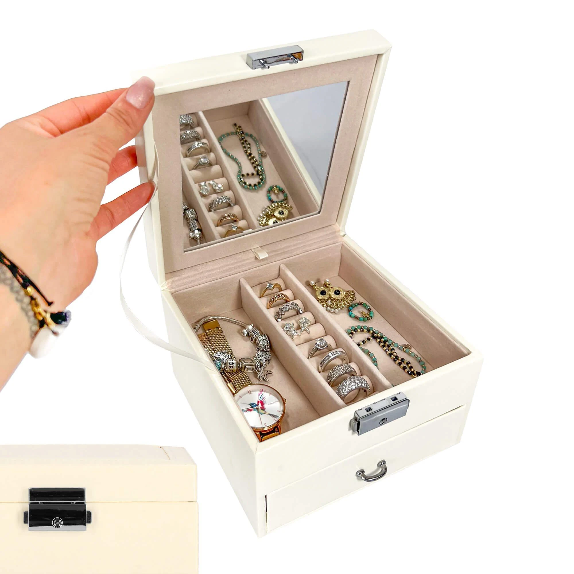 Springos Dėžutė papuošalams Secret Elegance Kreminis