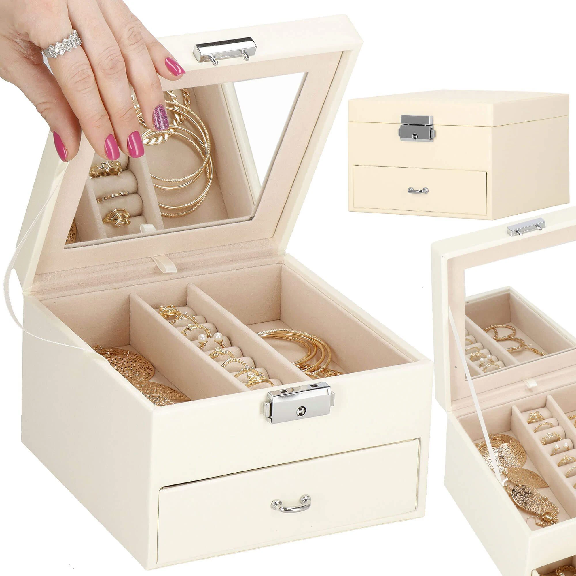 Springos Dėžutė papuošalams Secret Elegance Kreminis