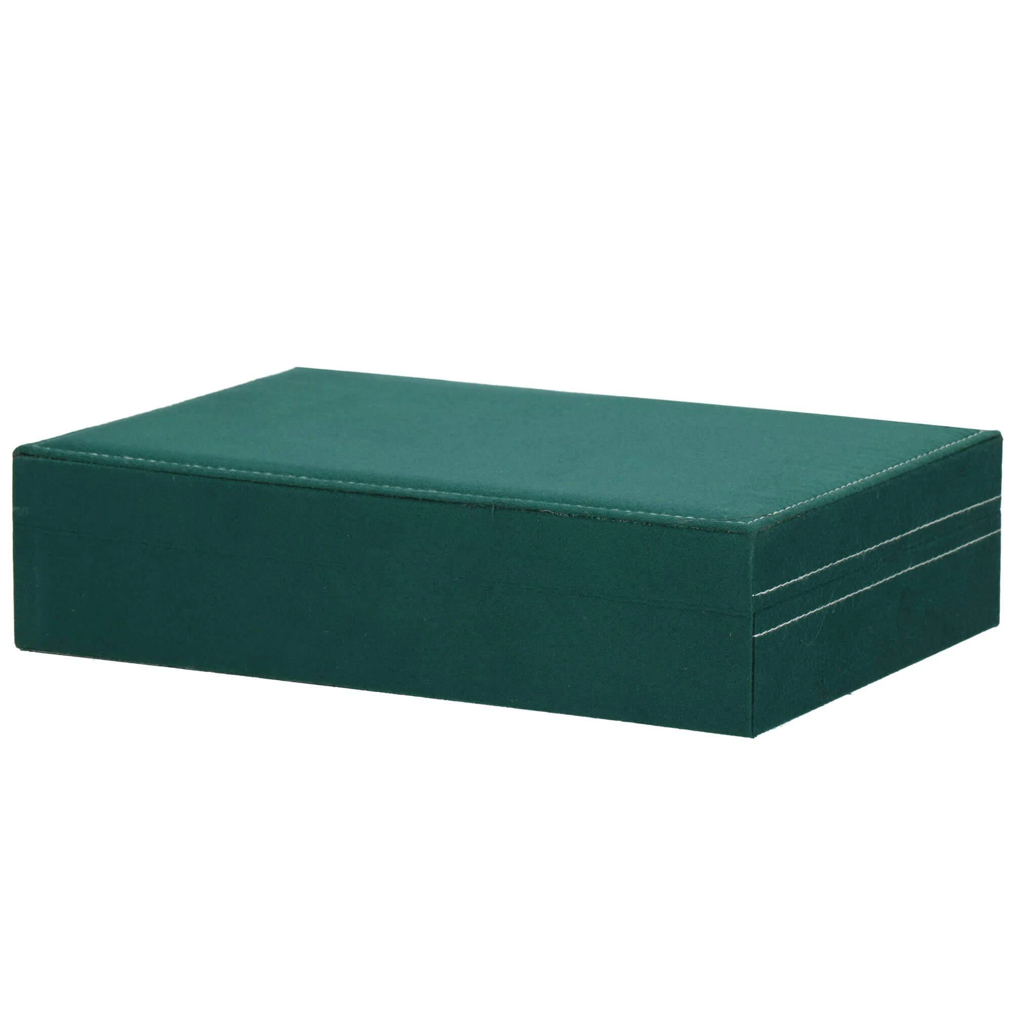 Papuošalų dėžutė Springos 28x19,5x7 cm žalias aksomas
