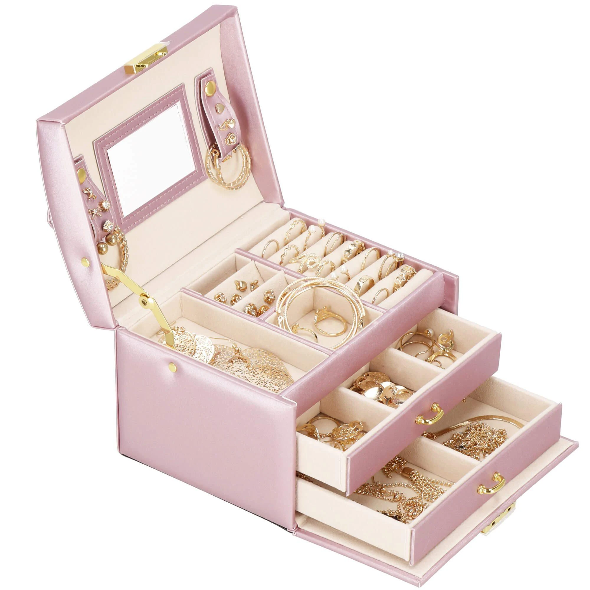 Springos Dėžutė papuošalams Elegance Style Rožinė Gold
