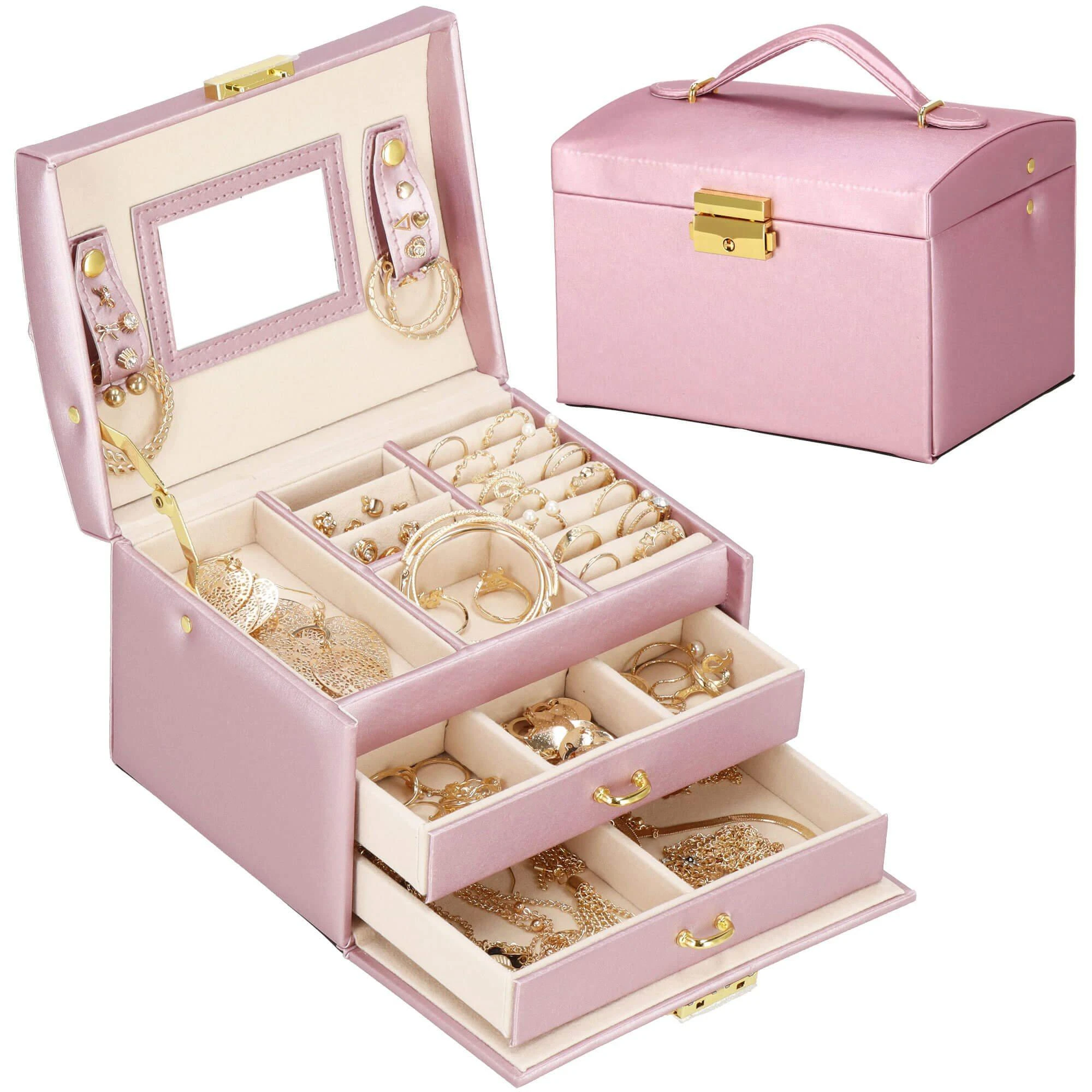 Springos Dėžutė papuošalams Elegance Style Rožinė Gold