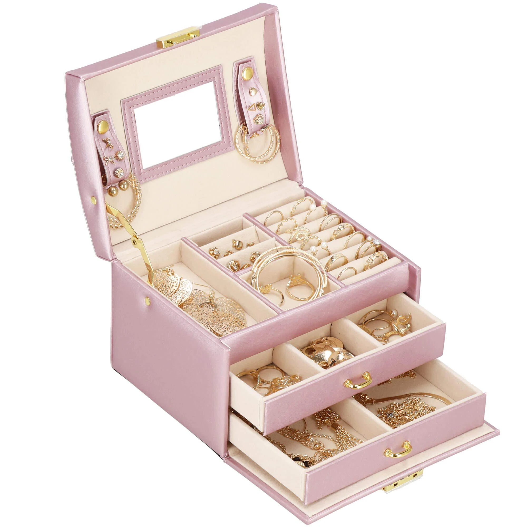 Springos Dėžutė papuošalams Elegance Style Rožinė Gold