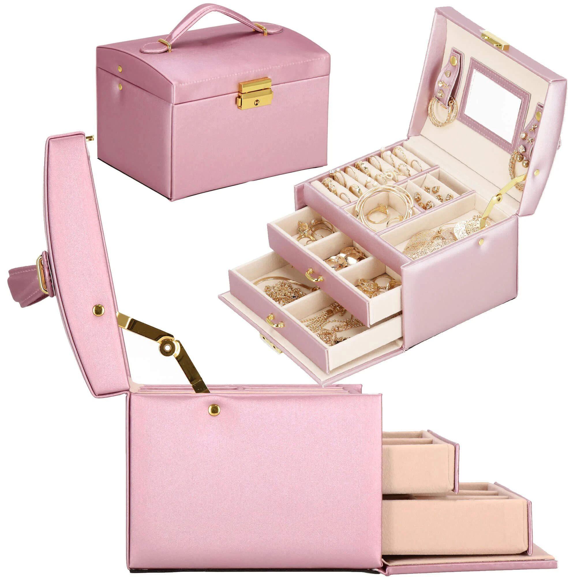 Springos Dėžutė papuošalams Elegance Style Rožinė Gold