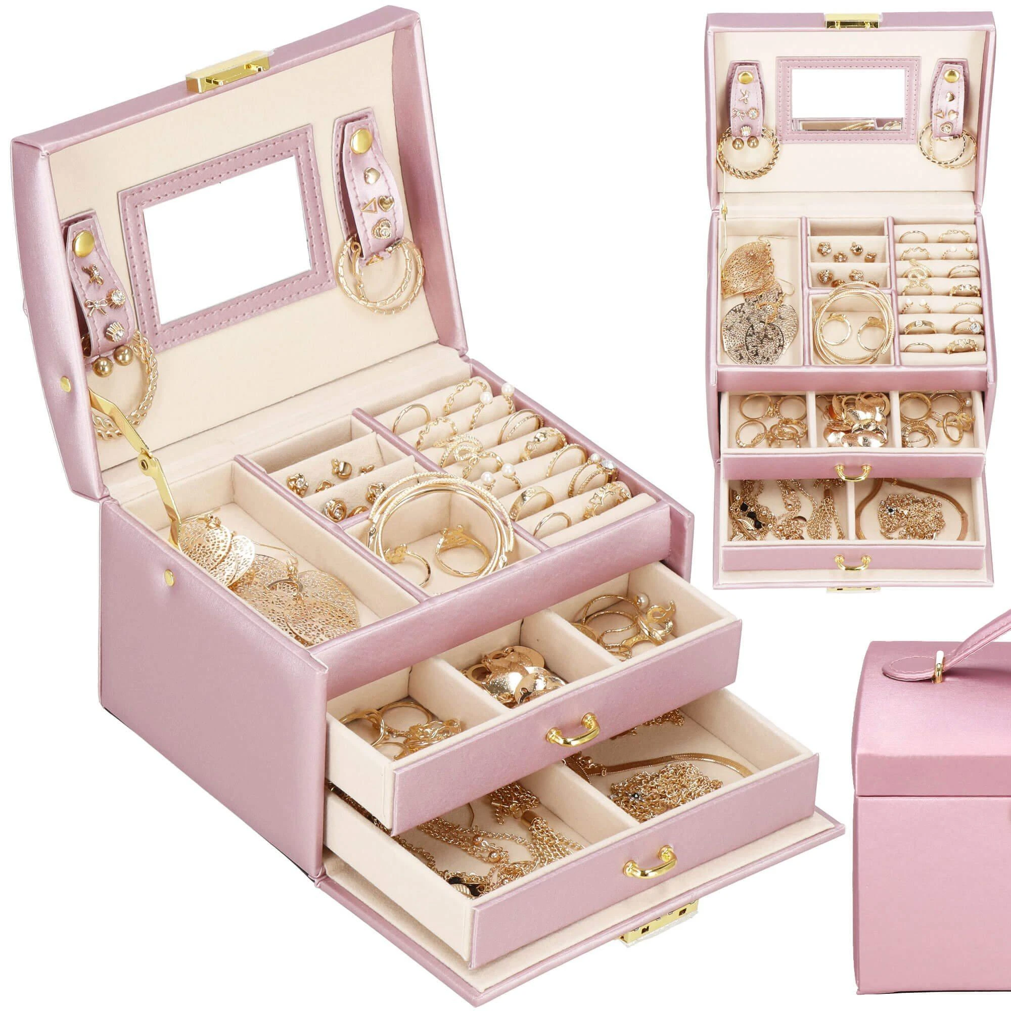 Springos Dėžutė papuošalams Elegance Style Rožinė Gold