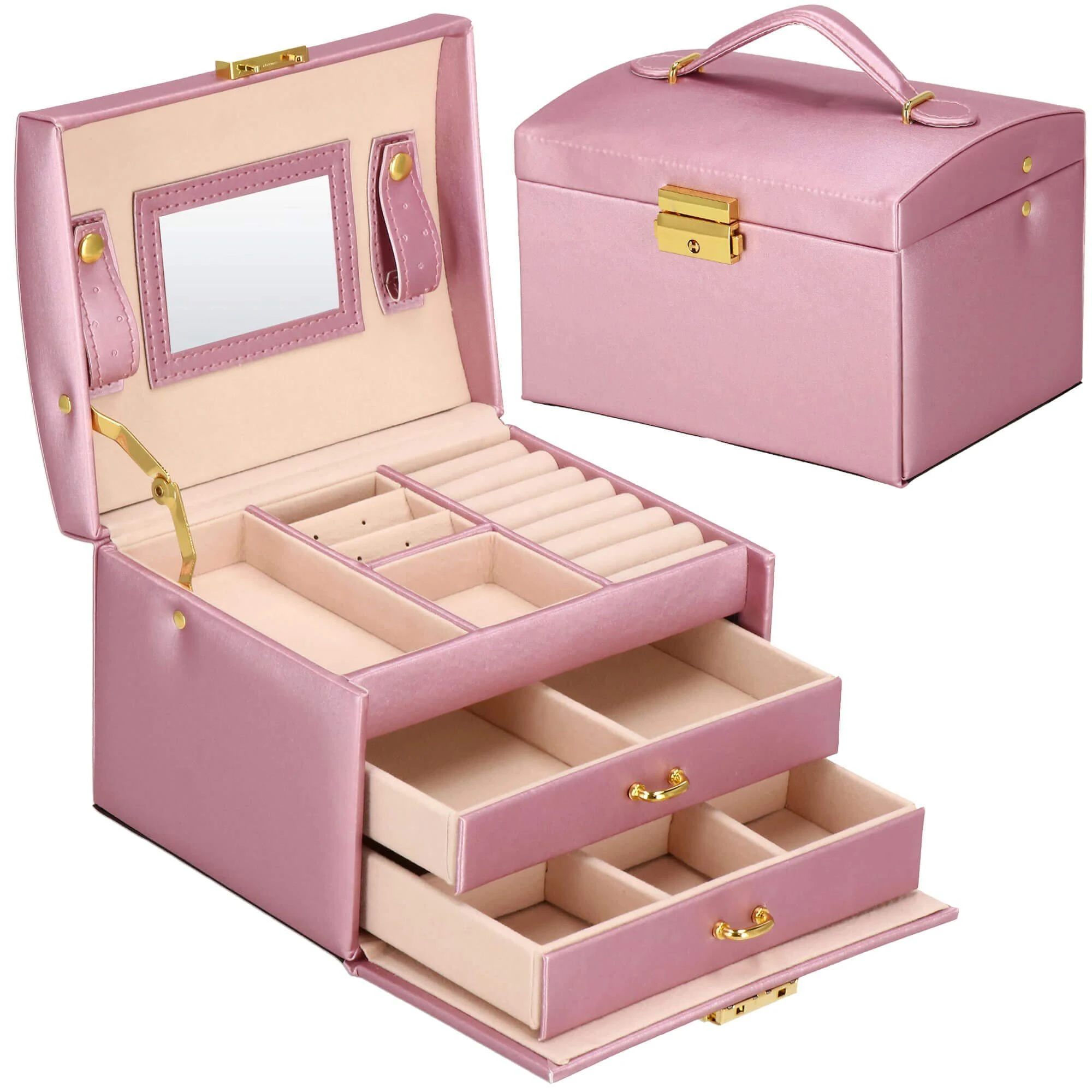 Springos Dėžutė papuošalams Elegance Style Rožinė Gold