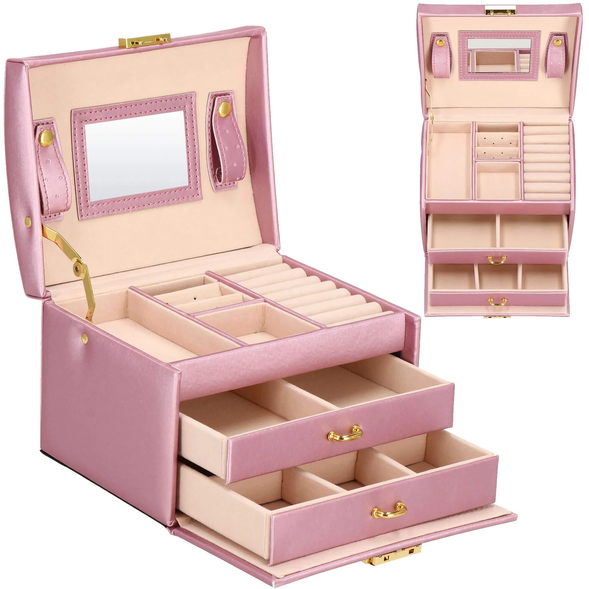 Springos Dėžutė papuošalams Elegance Style Rožinė Gold