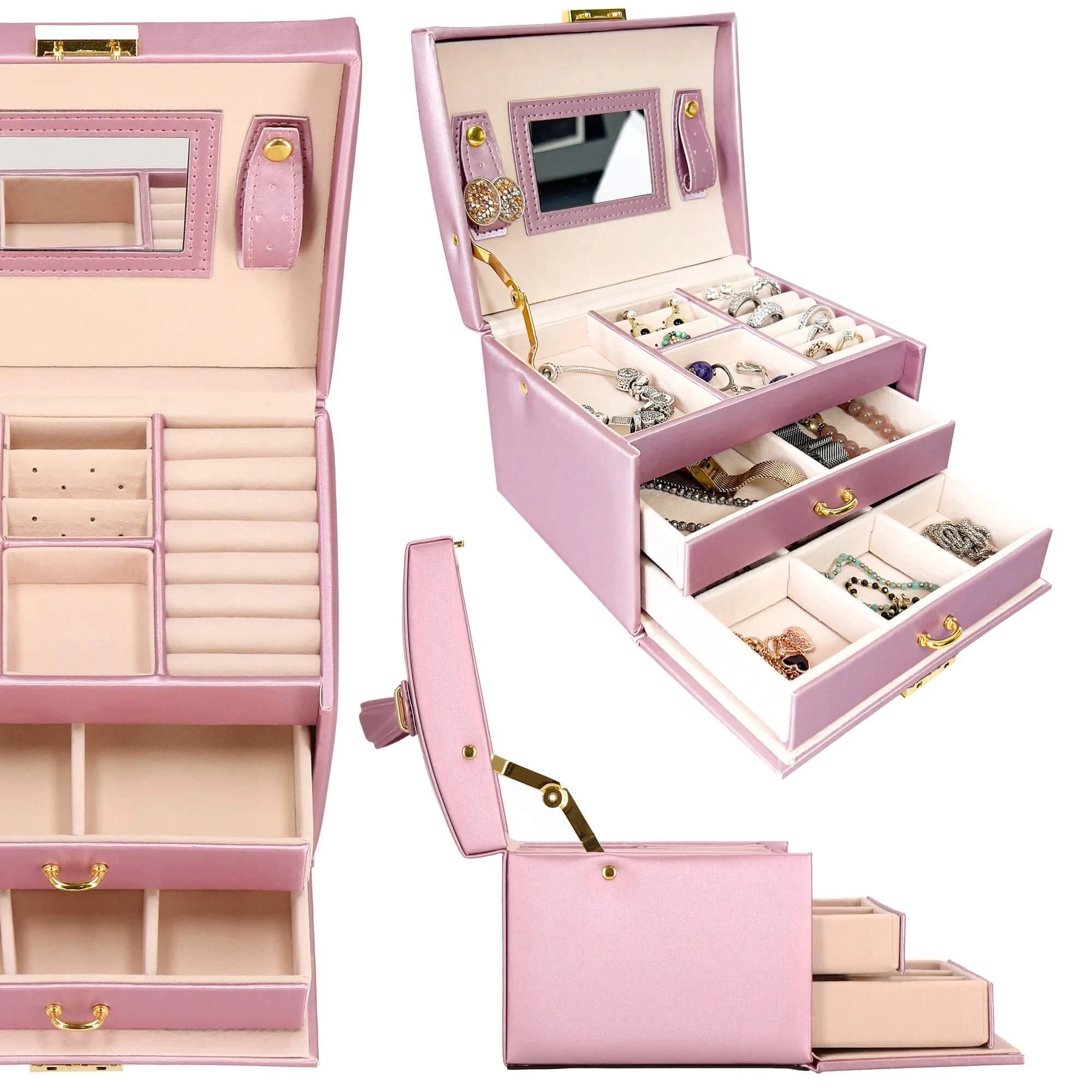 Springos Dėžutė papuošalams Elegance Style Rožinė Gold