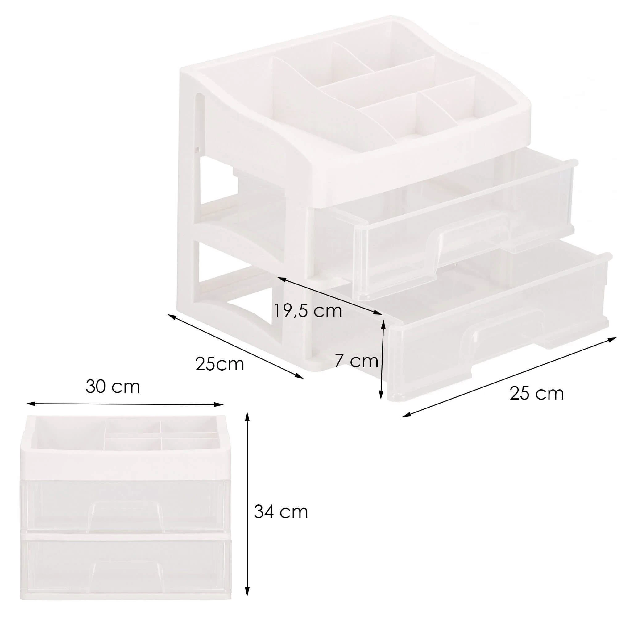 Kosmetikos dėklas Springos su stalčiais 34x30x25 cm