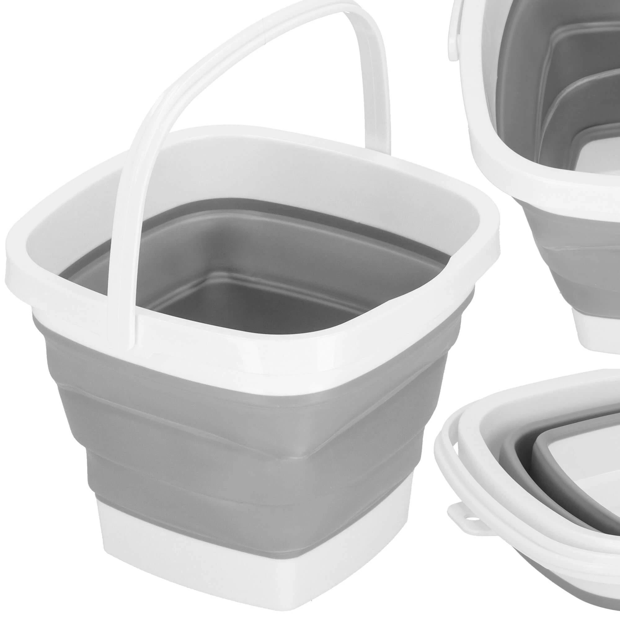 Springos Sulankstomas kibiras 10L pilkas/baltas