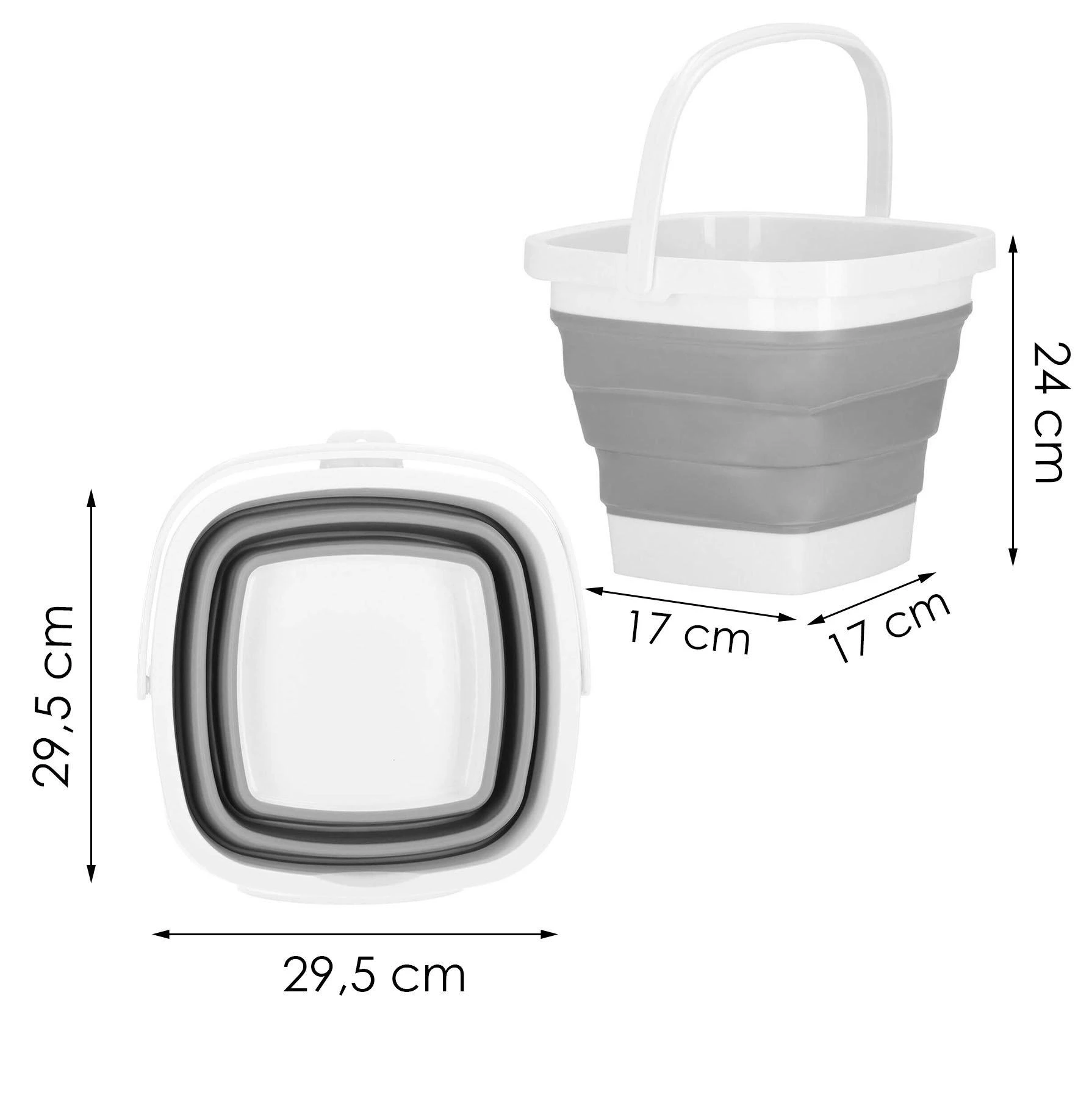 Springos Sulankstomas kibiras 10L pilkas/baltas