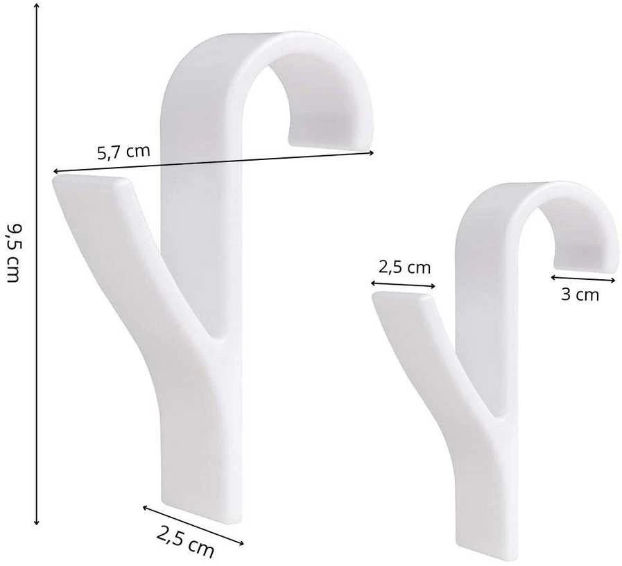 Springos Kabykla, balta, 2 vnt., 9,5 x 2,5 x 5,7 cm