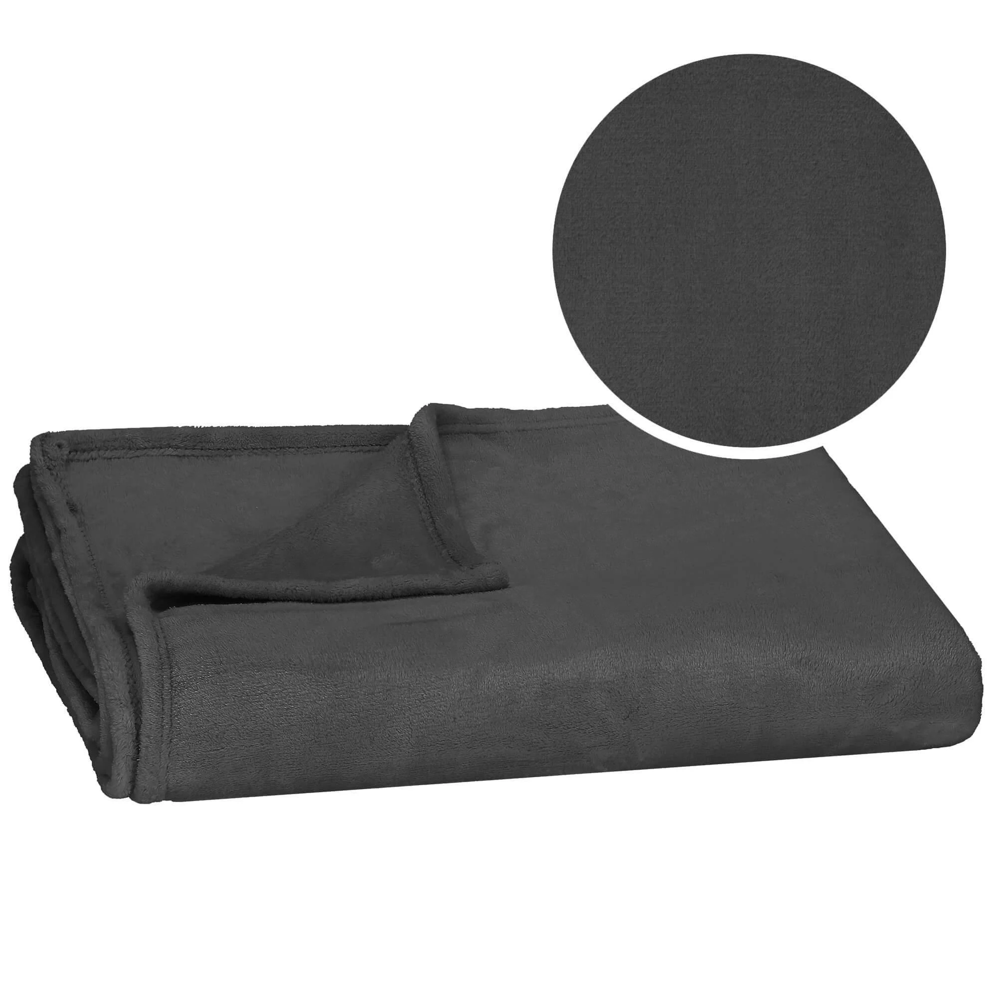Tamsiai pilkas 200x220 cm pledas