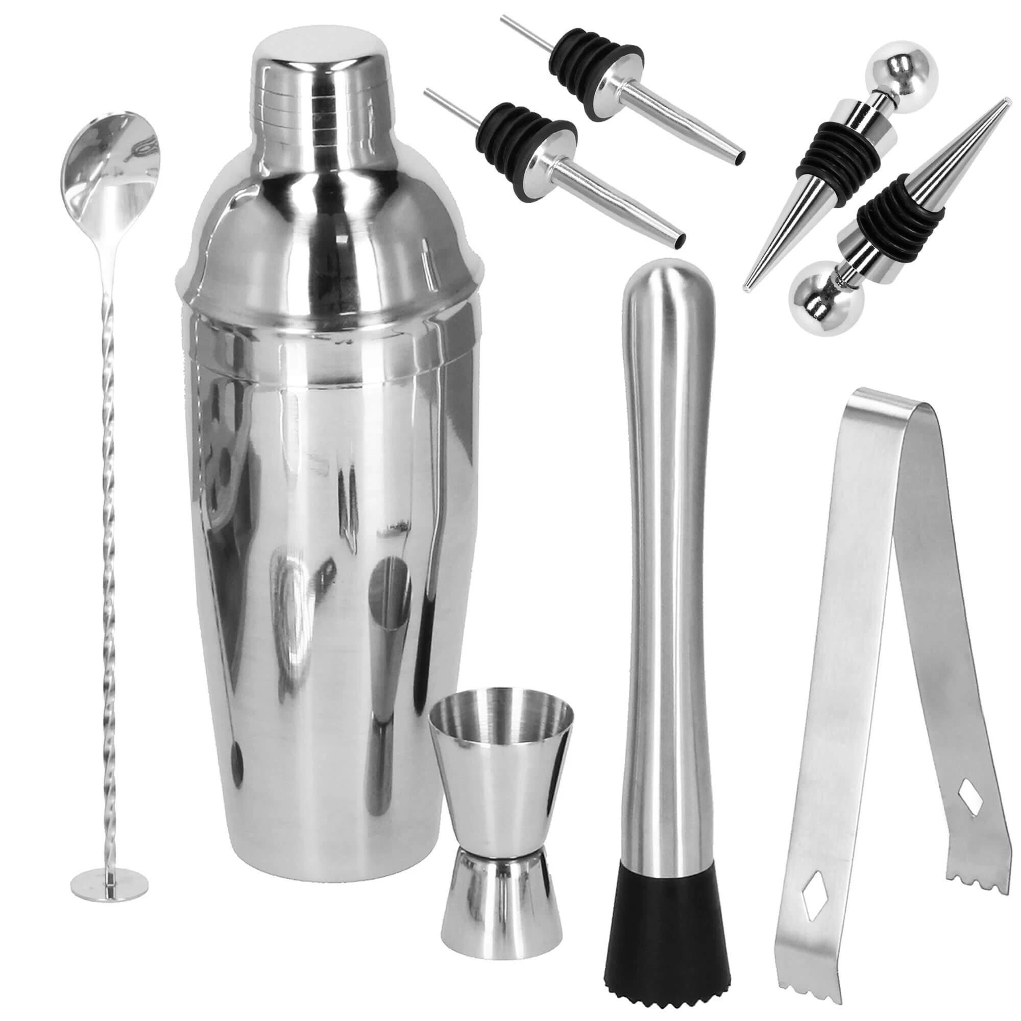 Springos Kokteilių gaminimo rinkinys su bambuko stovu PROFESSIONAL SET, 750ml 12vnt. MAXI