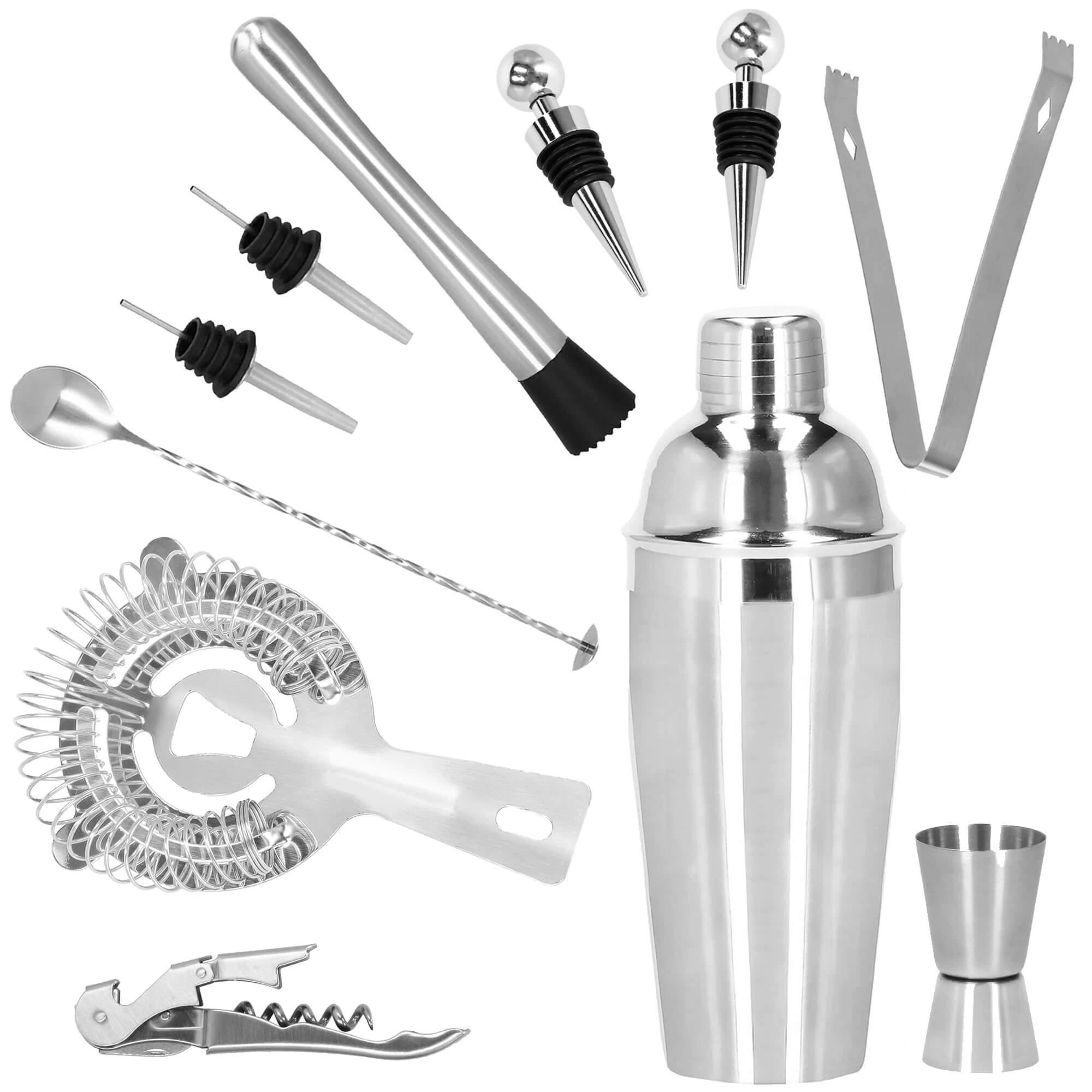 Springos Kokteilių gaminimo rinkinys su bambuko stovu PROFESSIONAL SET, 750ml 12vnt. MAXI