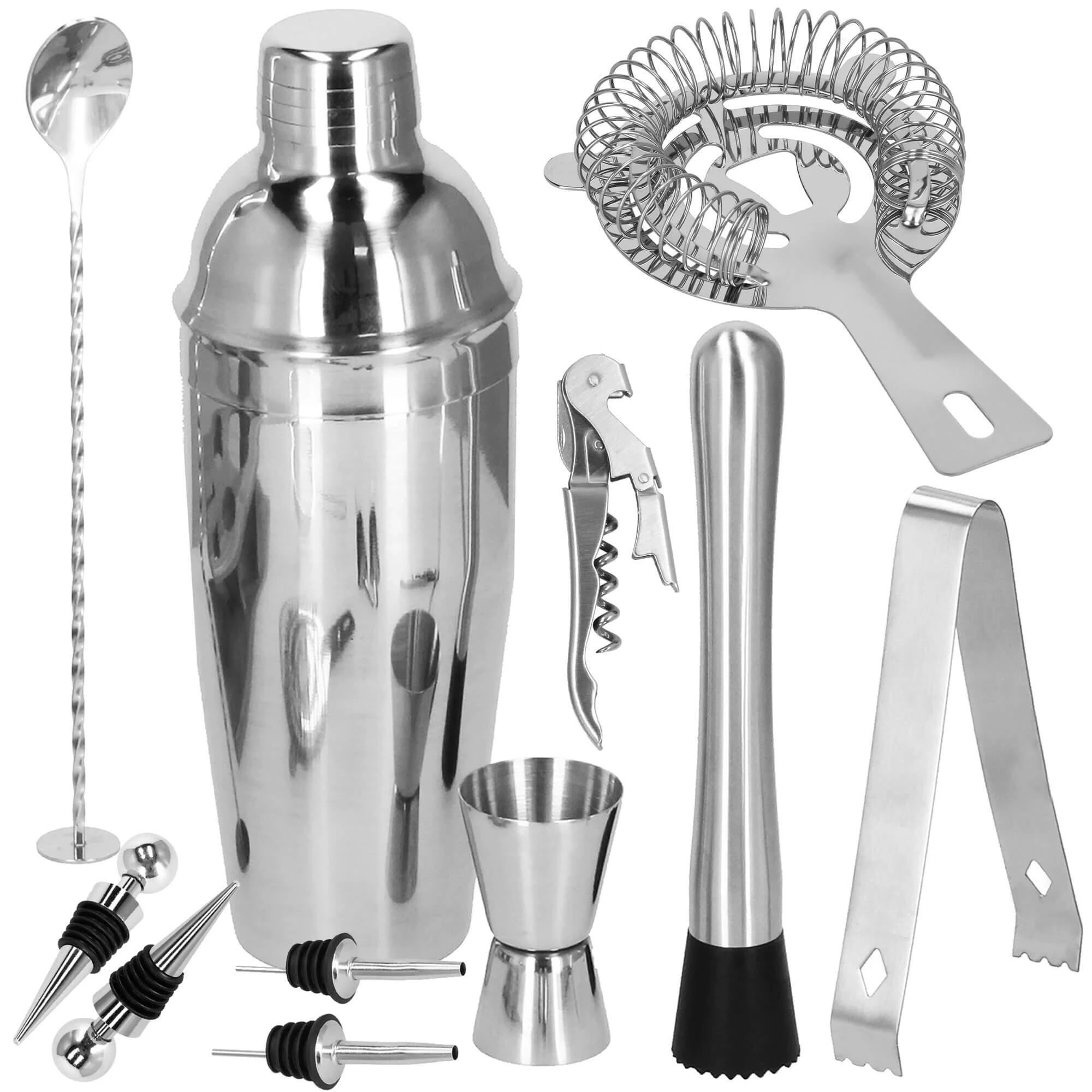 Springos Kokteilių gaminimo rinkinys su bambuko stovu PROFESSIONAL SET, 750ml 12vnt. MAXI
