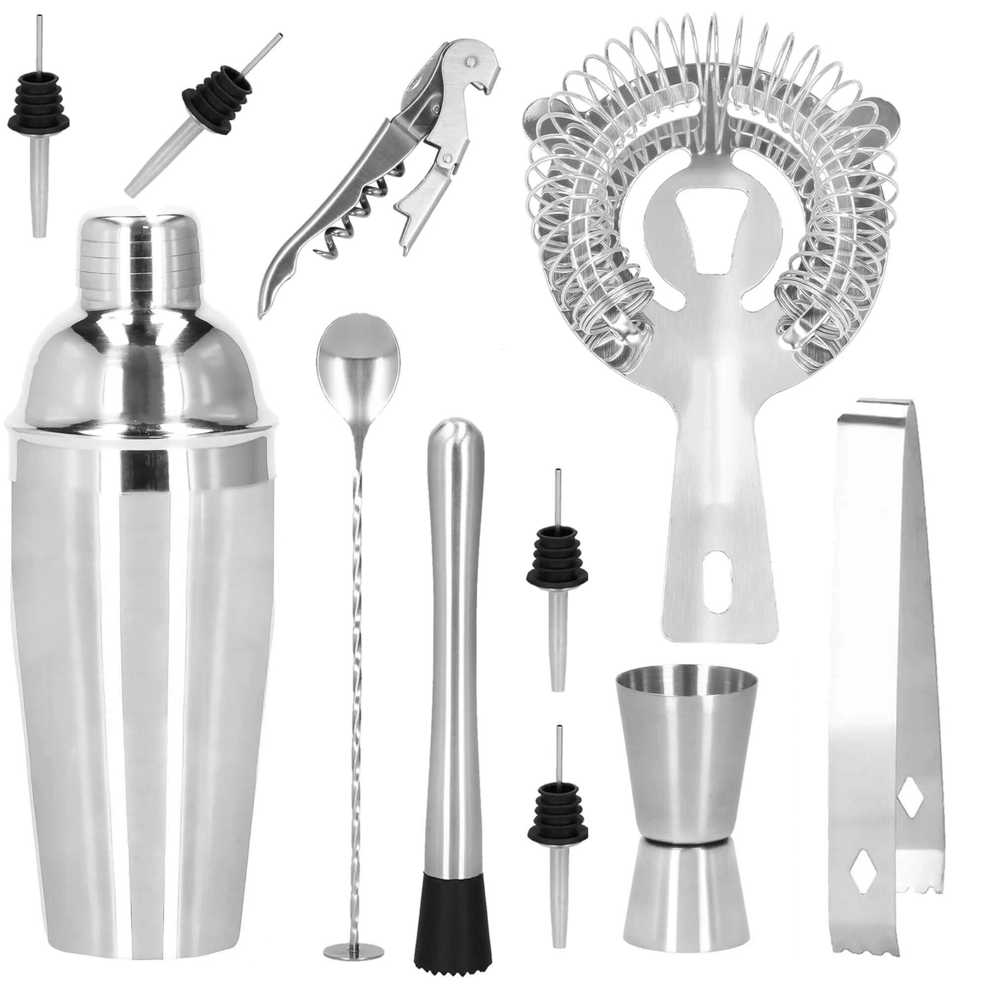 Springos Kokteilių gaminimo rinkinys su bambuko stovu PROFESSIONAL SET, 750ml 12vnt. MAXI
