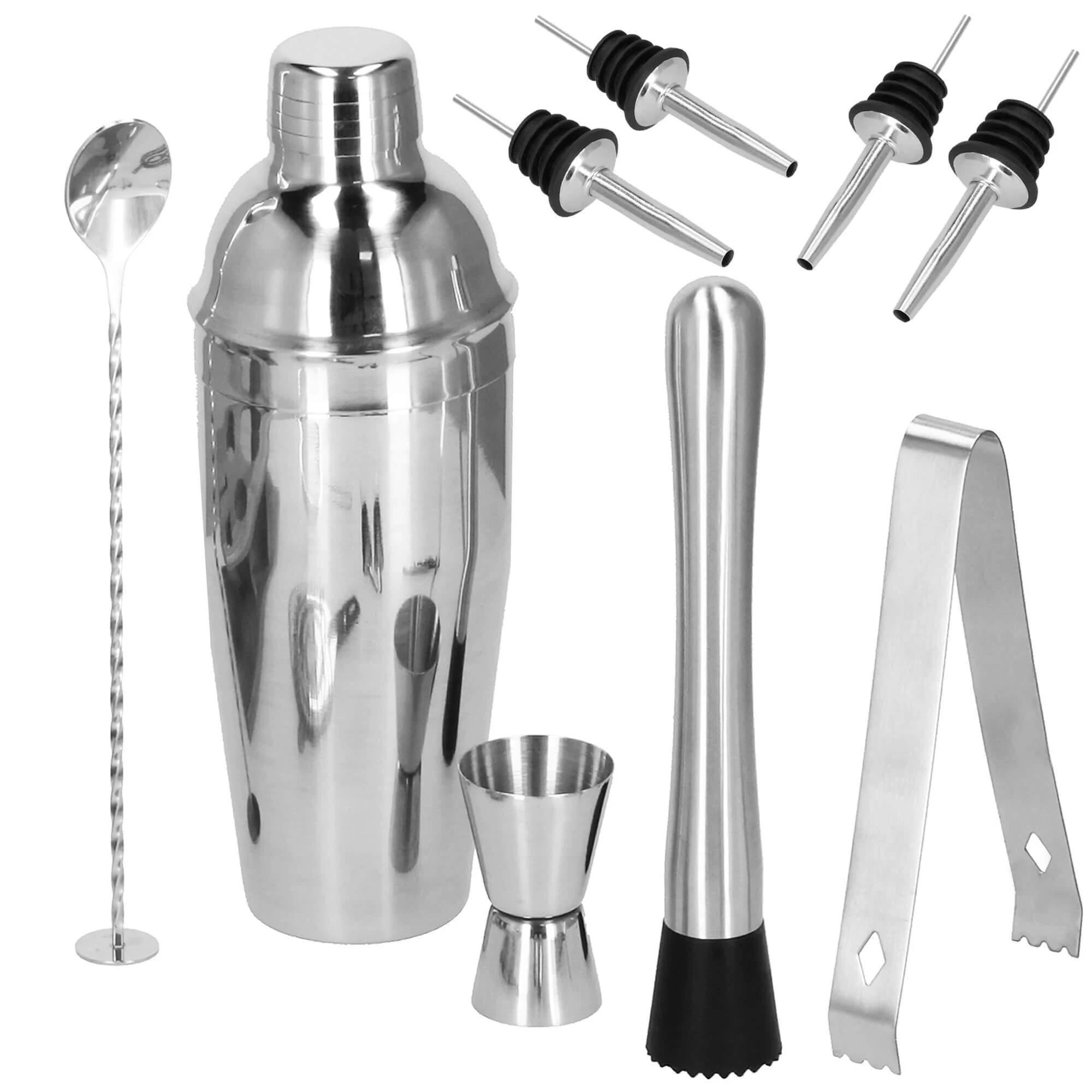 Springos Kokteilių gaminimo rinkinys su bambuko stovu PROFESSIONAL SET, 750ml 12vnt. MAXI