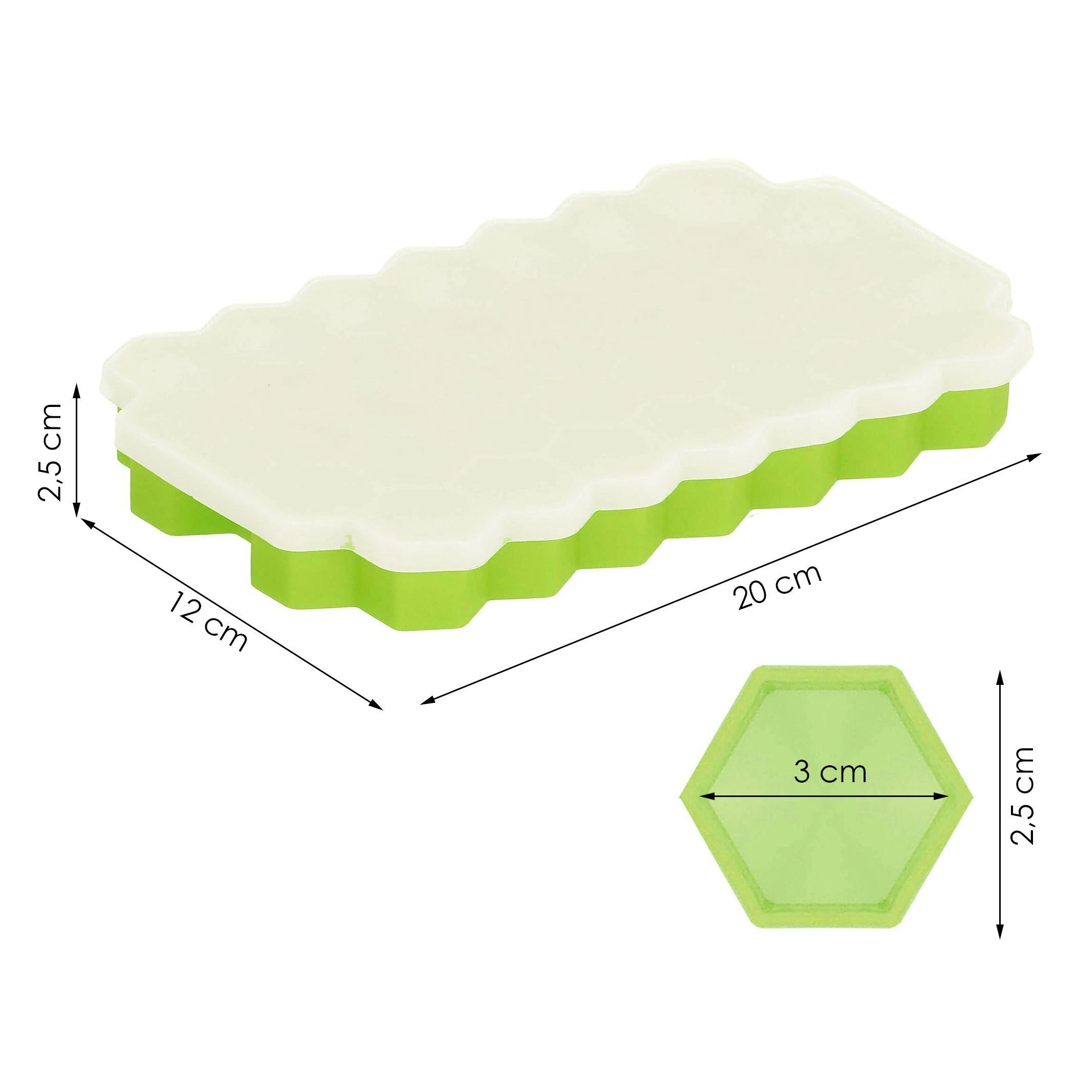 Silikoninė ledo forma Springos 20x12 cm žalia
