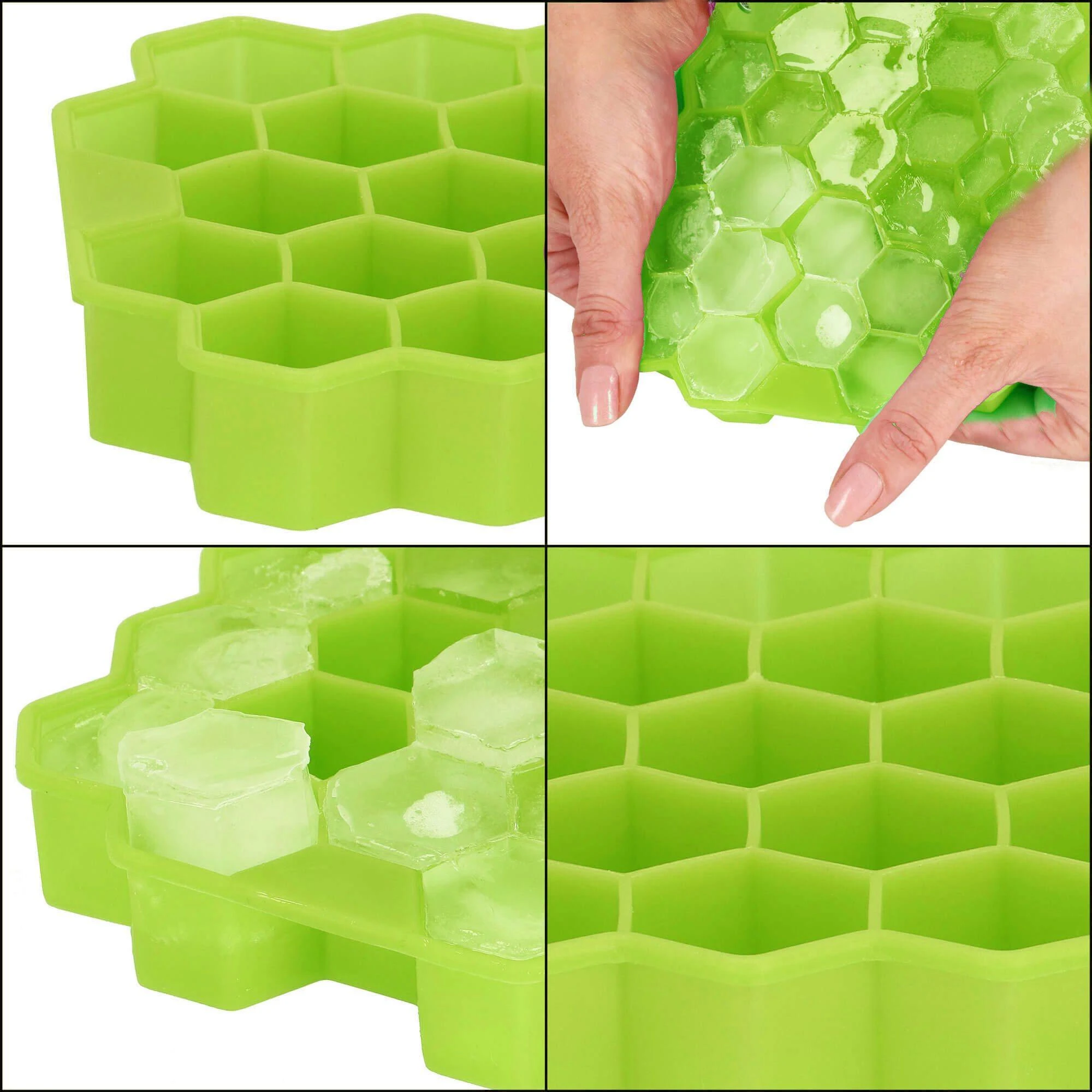 Silikoninė ledo forma Springos 20x12 cm žalia